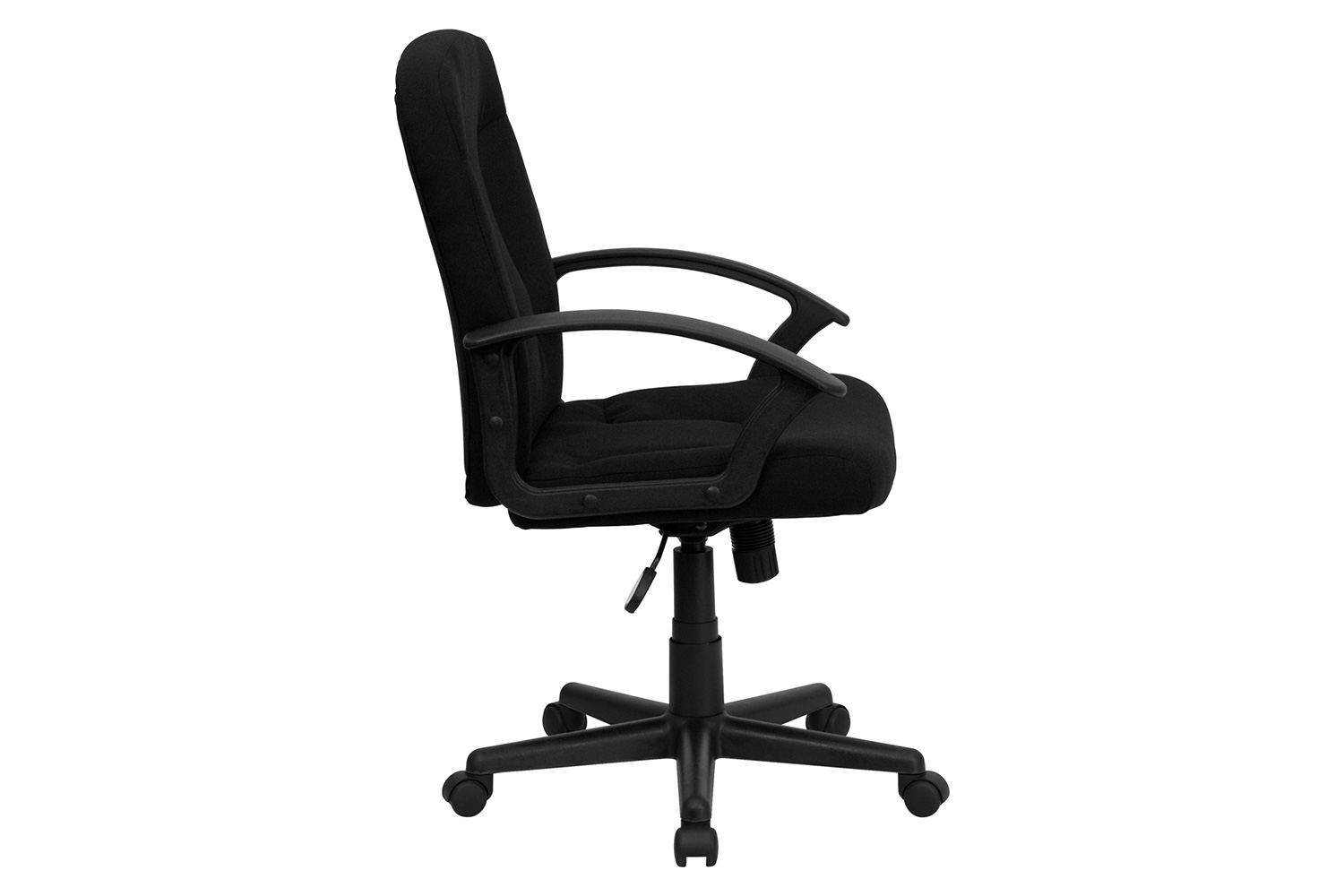 BLNK Garver Fabric Mid-Back Executive Swivel Office Chair with Nylon Arms - Black