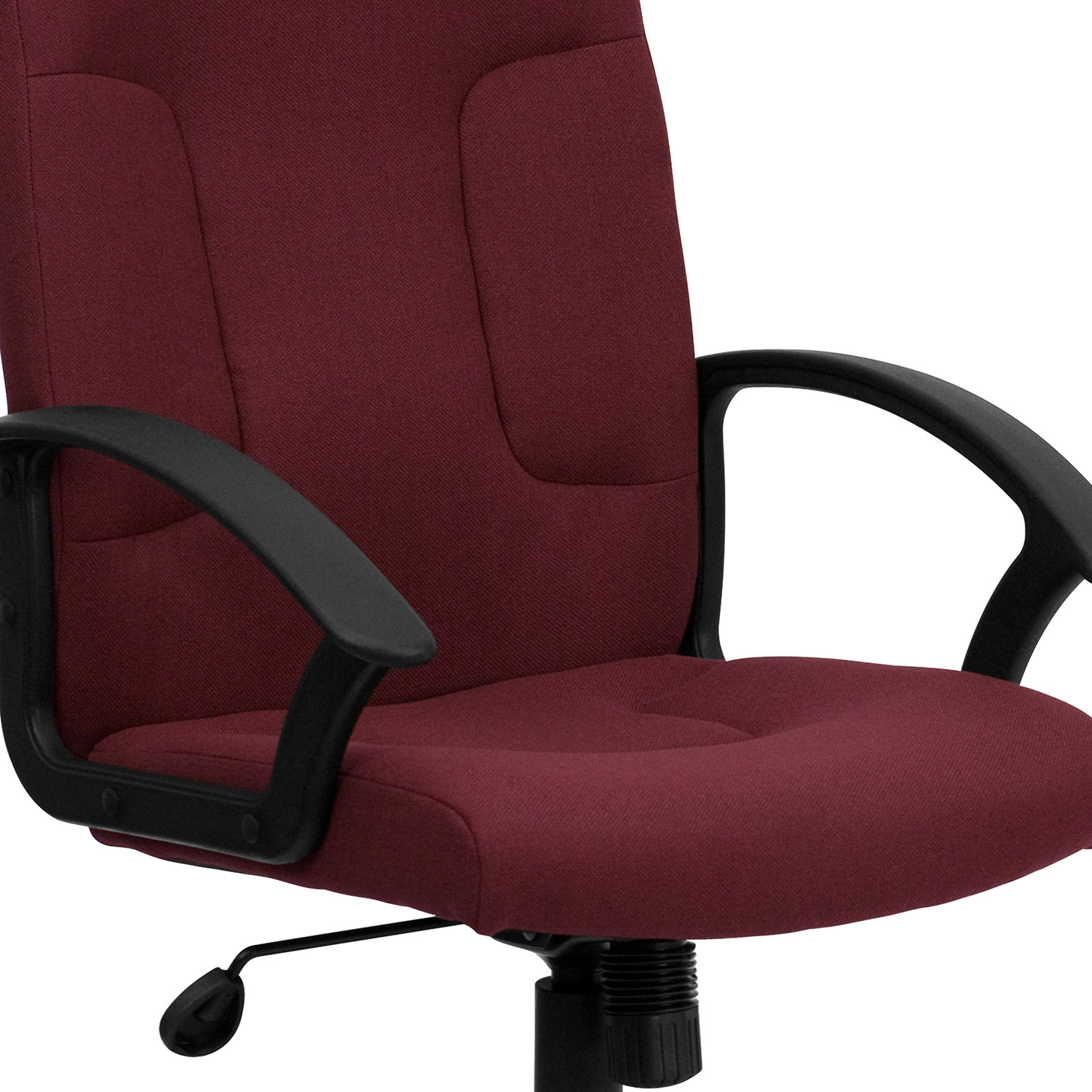 BLNK Garver Fabric Mid-Back Executive Swivel Office Chair with Nylon Arms - Burgundy