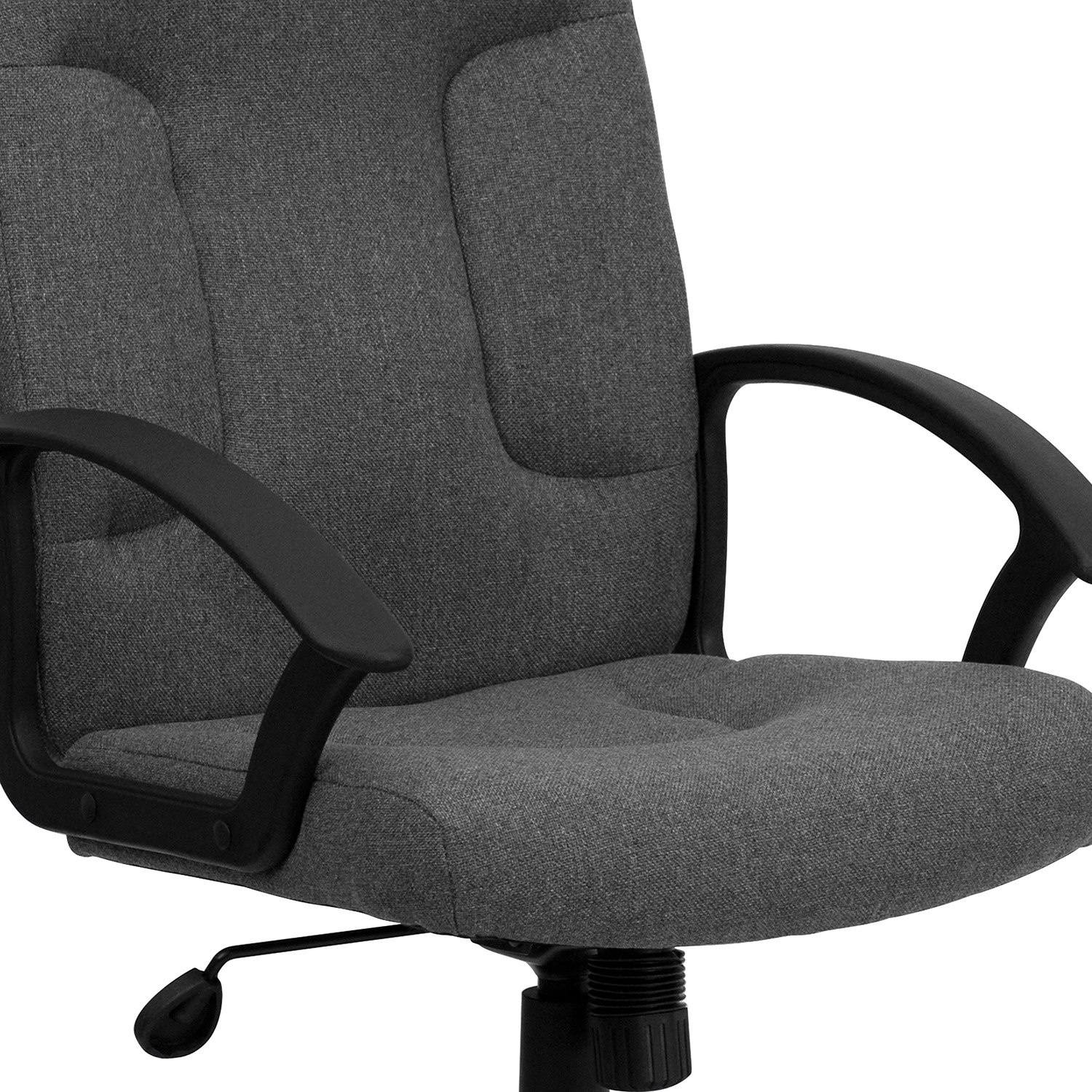 BLNK Garver Fabric Mid-Back Executive Swivel Office Chair with Nylon Arms - Gray