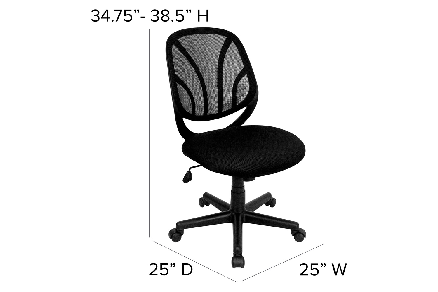 BLNK Y-GO Office Chair Mid-Back Mesh Swivel Task Office Chair