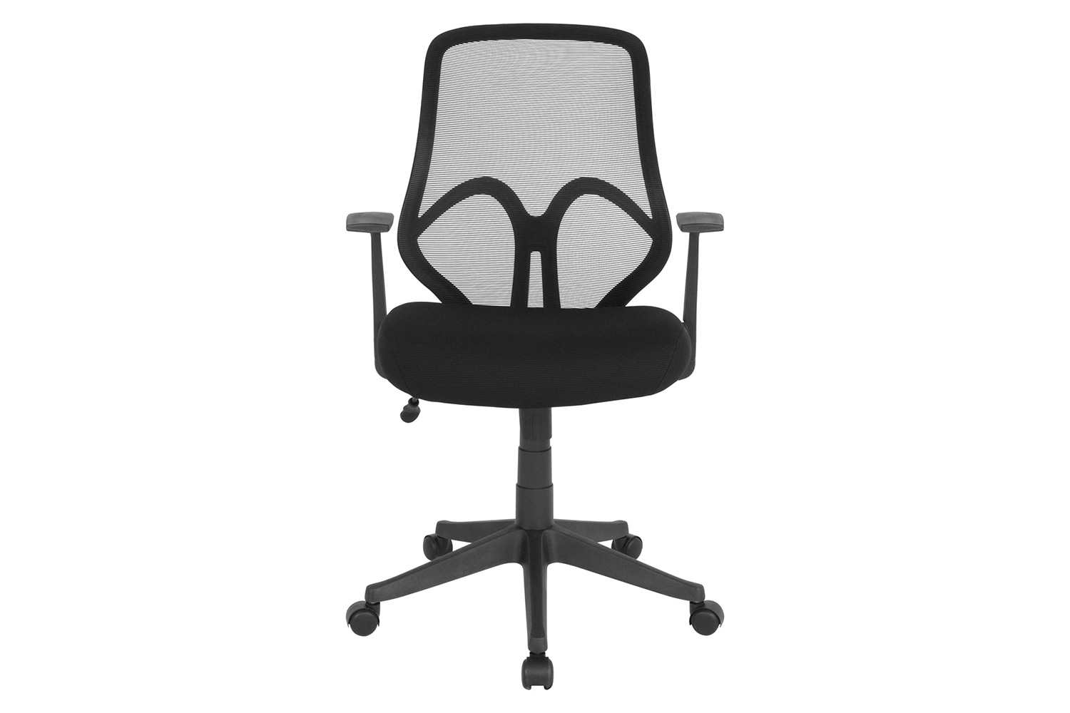 BLNK Salerno Series High-Back Black Mesh Office Chair - Black, with Arms