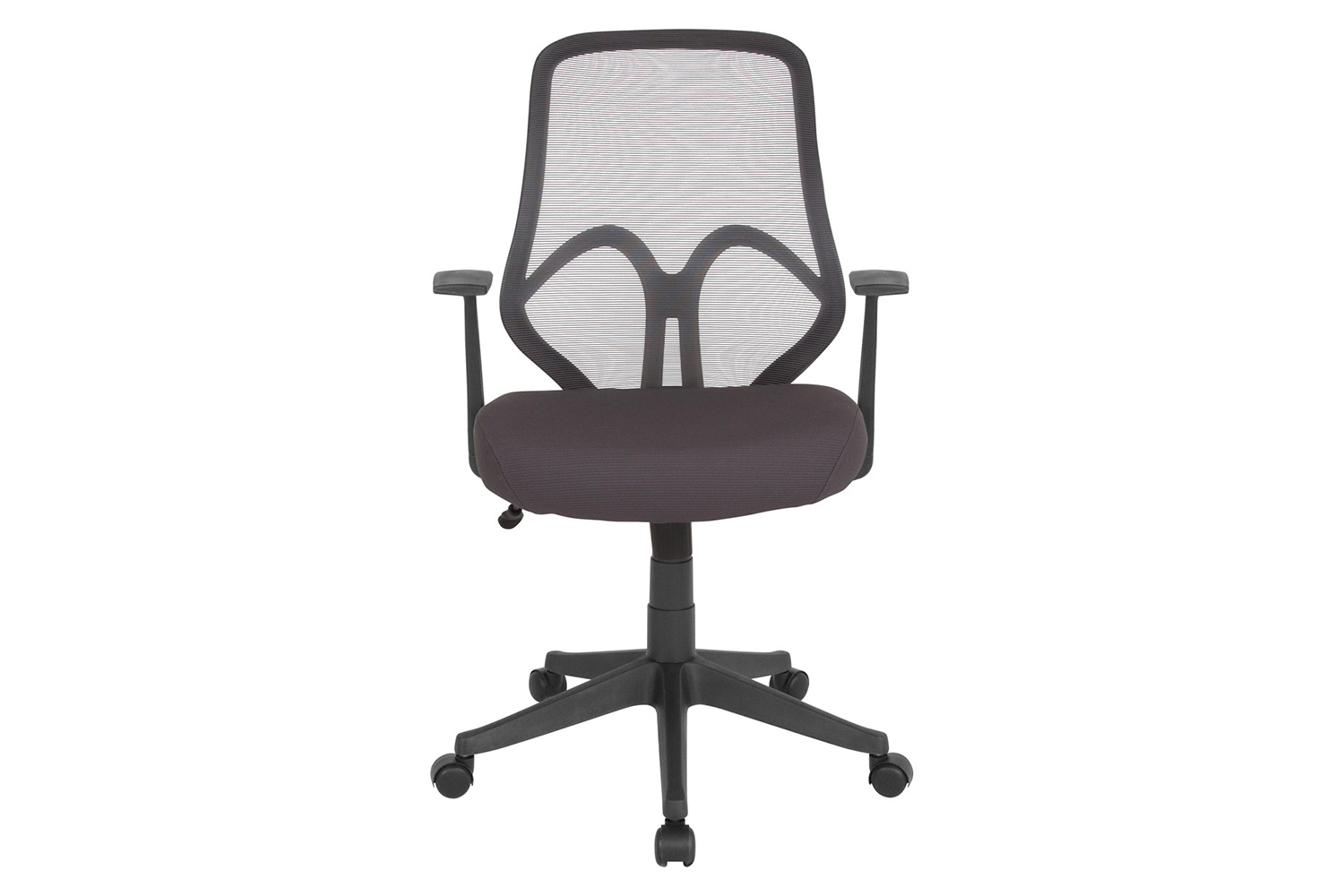 BLNK Salerno Series High-Back Black Mesh Office Chair - Dark Gray, with Arms