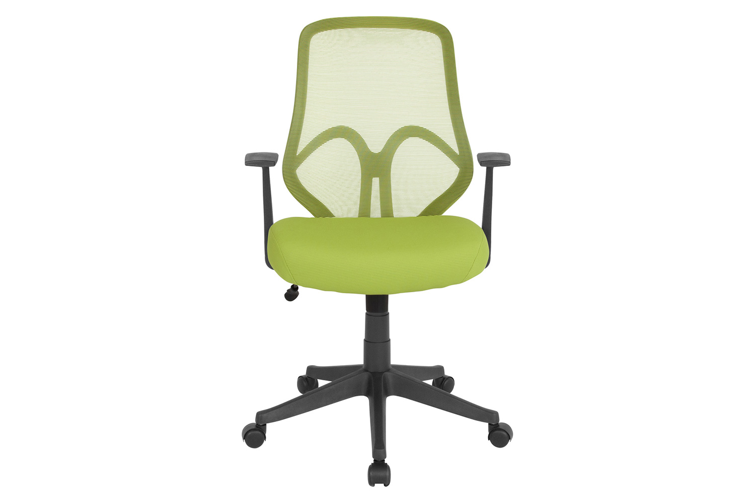 BLNK Salerno Series High-Back Black Mesh Office Chair - Green, with Arms