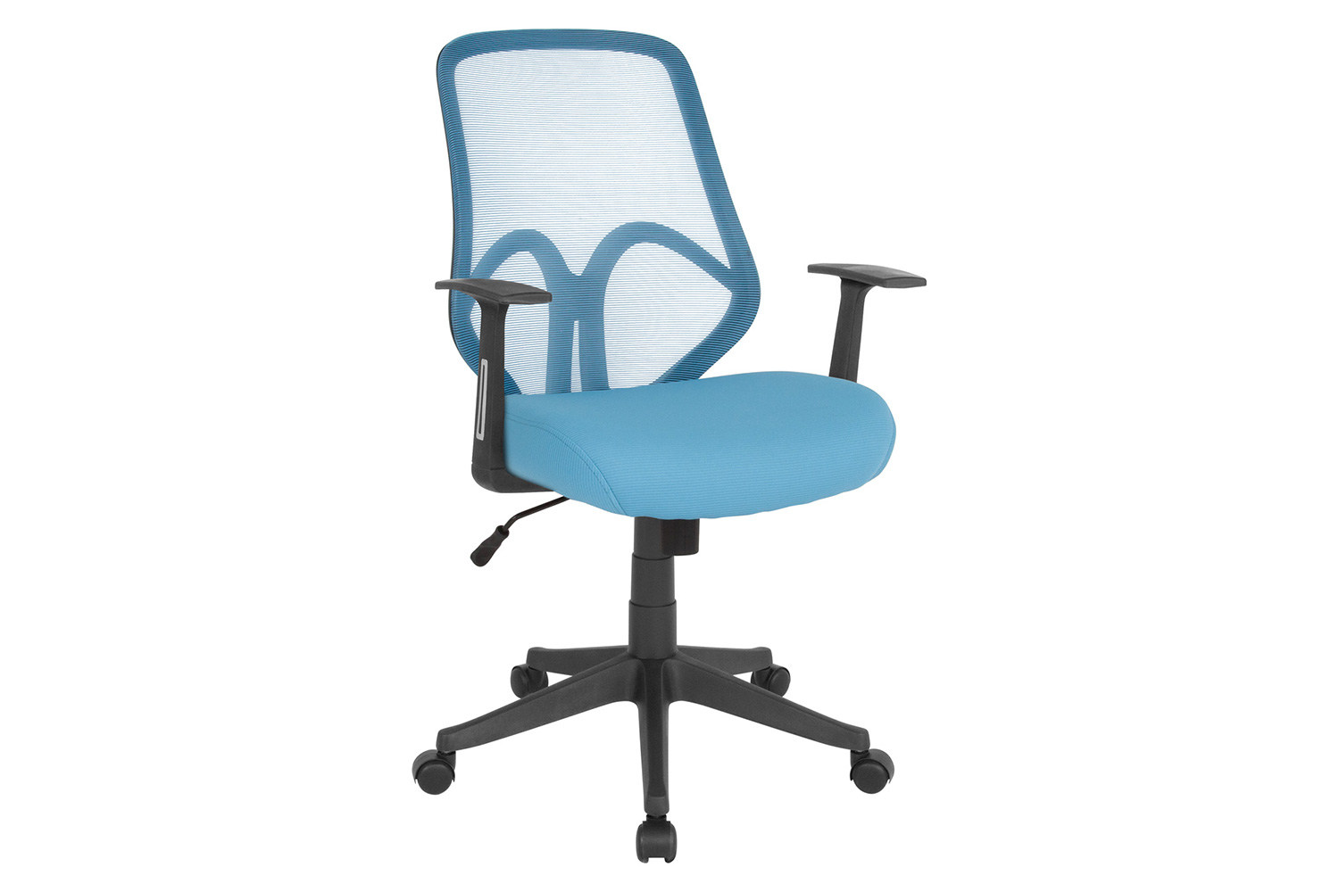 BLNK Salerno Series High-Back Black Mesh Office Chair - Light Blue, with Arms