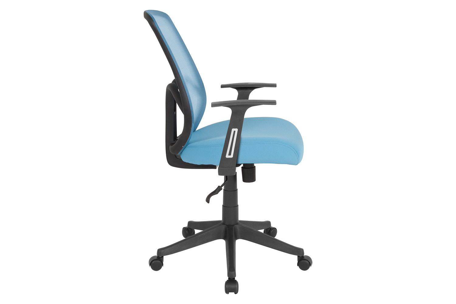 BLNK Salerno Series High-Back Black Mesh Office Chair - Light Blue, with Arms