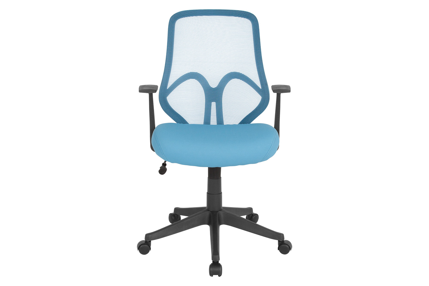 BLNK Salerno Series High-Back Black Mesh Office Chair - Light Blue, with Arms