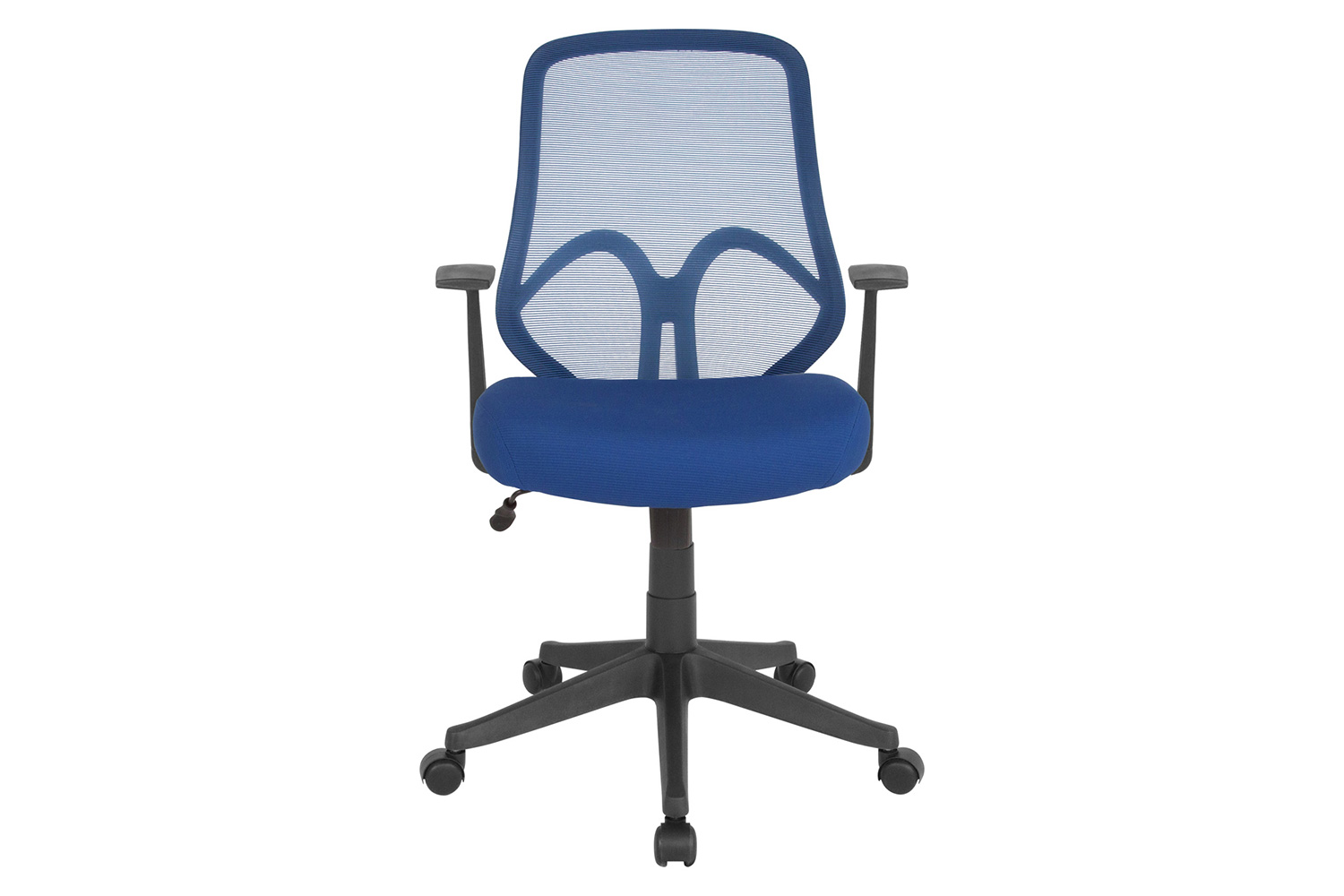 BLNK Salerno Series High-Back Black Mesh Office Chair - Navy, with Arms