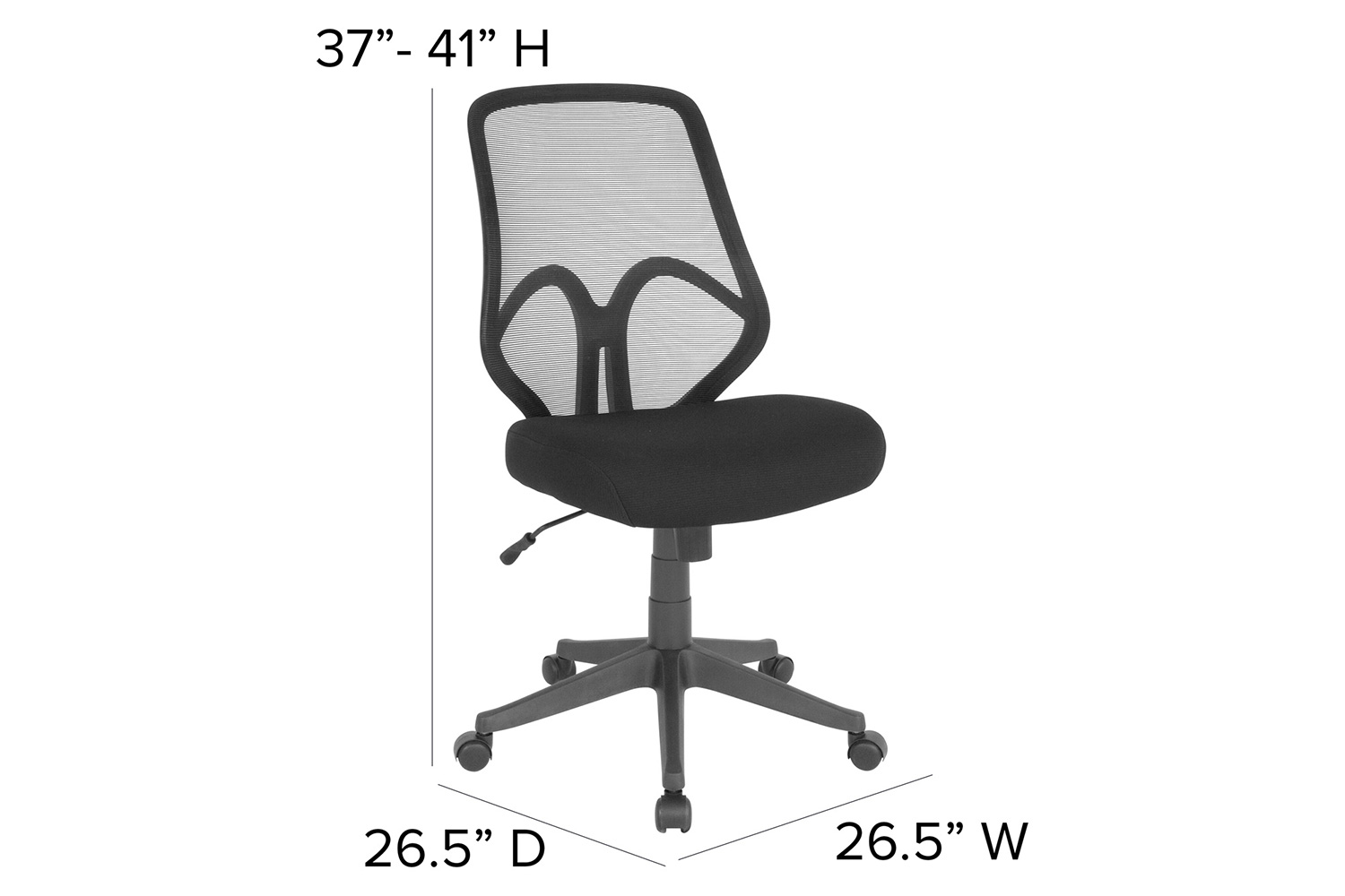 BLNK Salerno Series High-Back Black Mesh Office Chair - Black