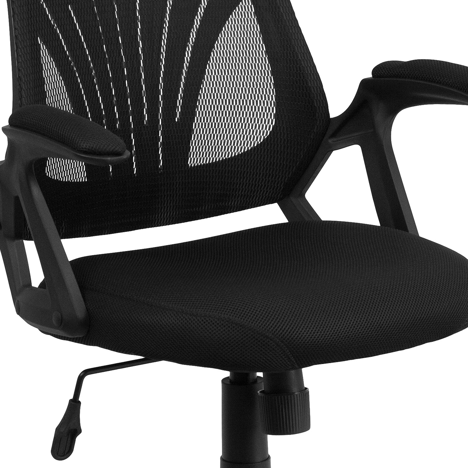 BLNK Sam Mid-Back Mesh Swivel Task Office Chair with Open Arms - Fabric