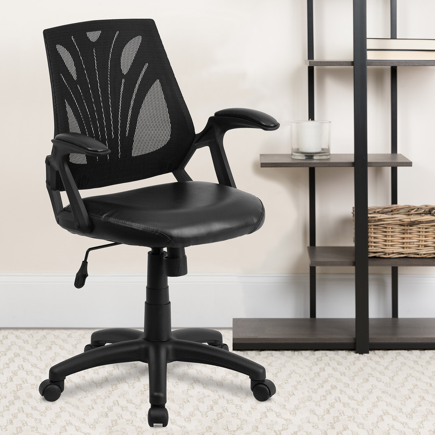 BLNK Sam Mid-Back Mesh Swivel Task Office Chair with Open Arms