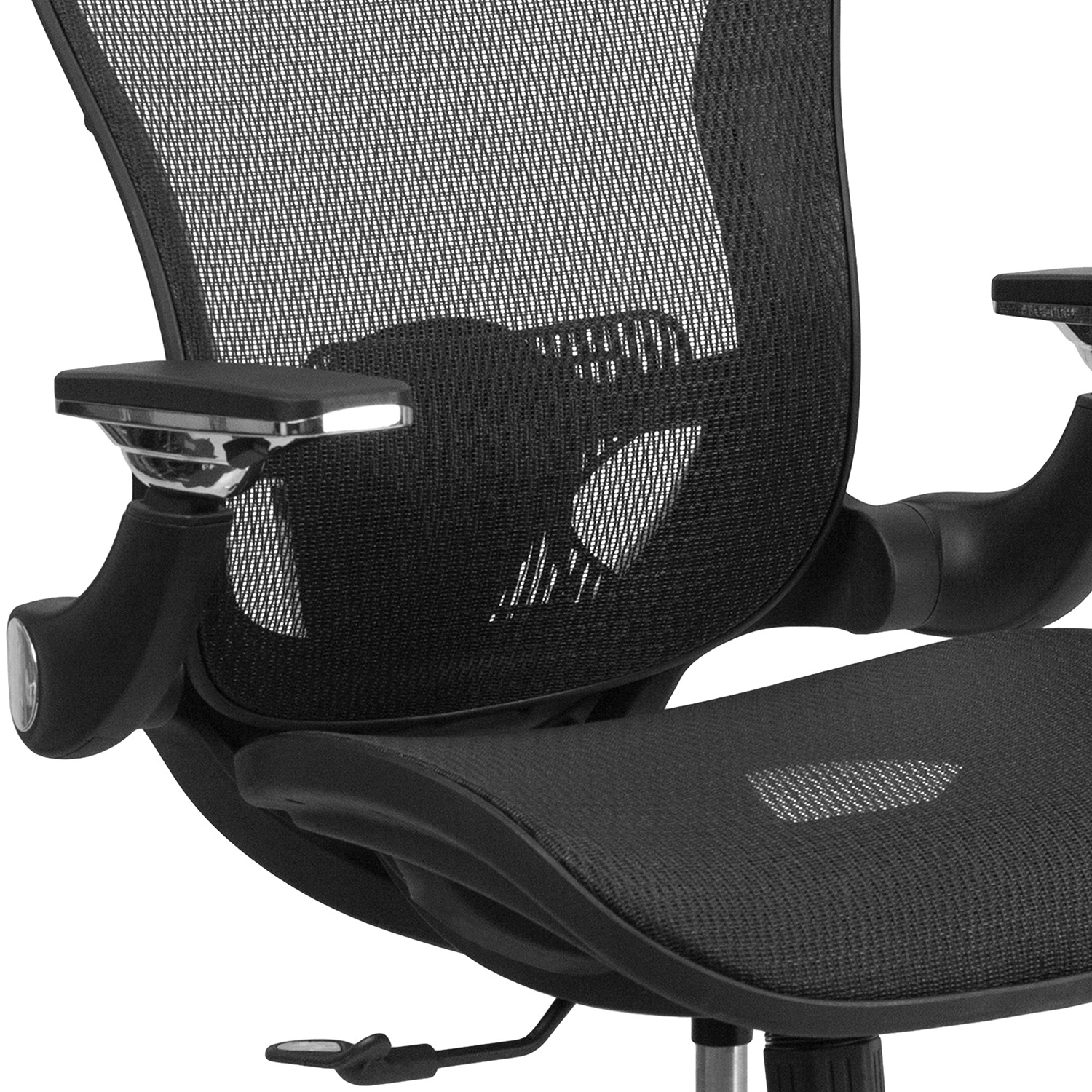 BLNK - Sam Mid-Back Mesh Executive Swivel Ergonomic Office Chair with Synchro-Tilt and Height Adjustable Flip-Up Arms