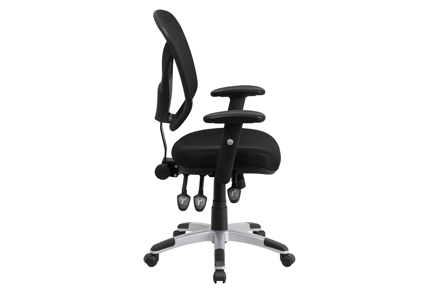 BLNK - Sam Mid-Back Mesh Multifunction Swivel Ergonomic Task Office Chair with Adjustable Arms