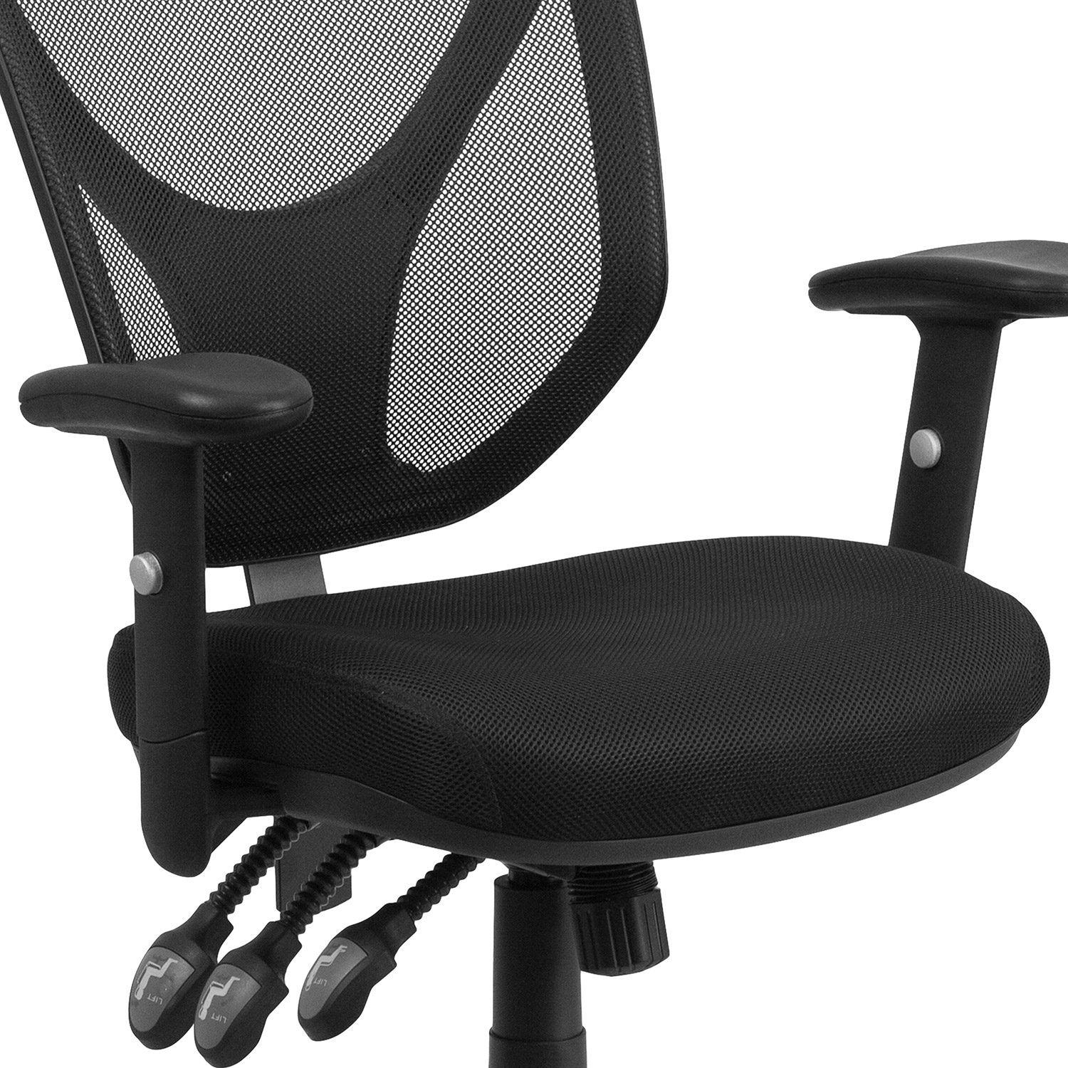 BLNK - Sam Mid-Back Mesh Multifunction Swivel Ergonomic Task Office Chair with Adjustable Arms