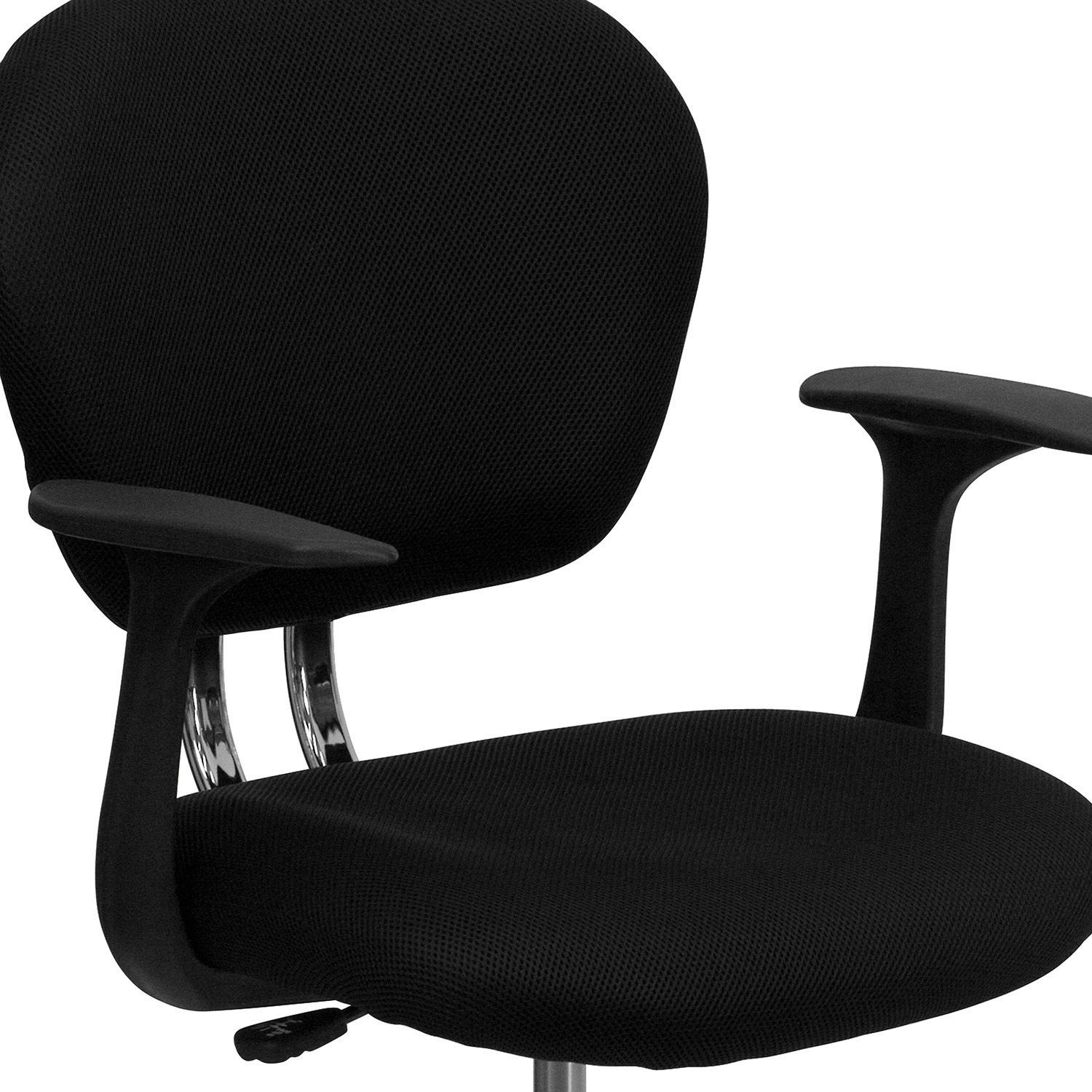 BLNK Beverly Mid-Back Mesh Padded Swivel Task Office Chair with Chrome Base - Black, with Arms