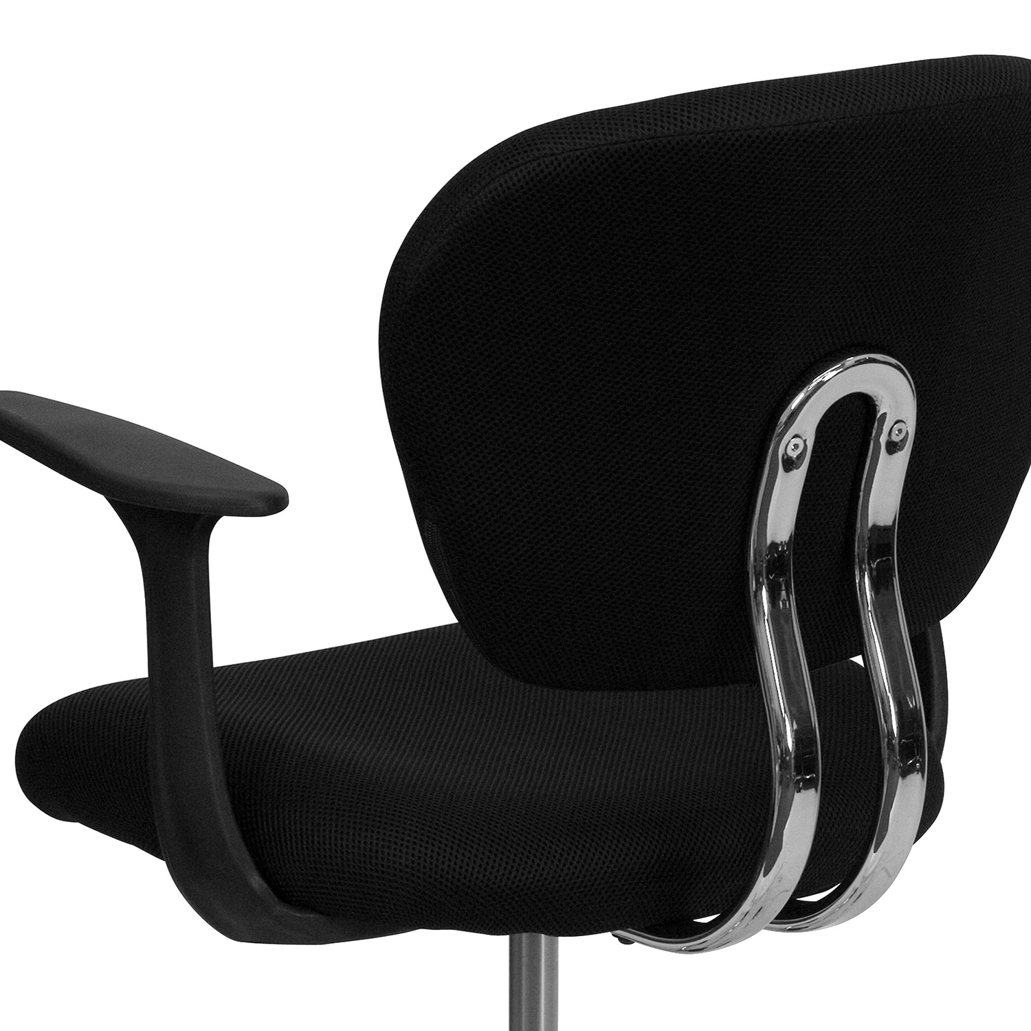 BLNK Beverly Mid-Back Mesh Padded Swivel Task Office Chair with Chrome Base - Black, with Arms