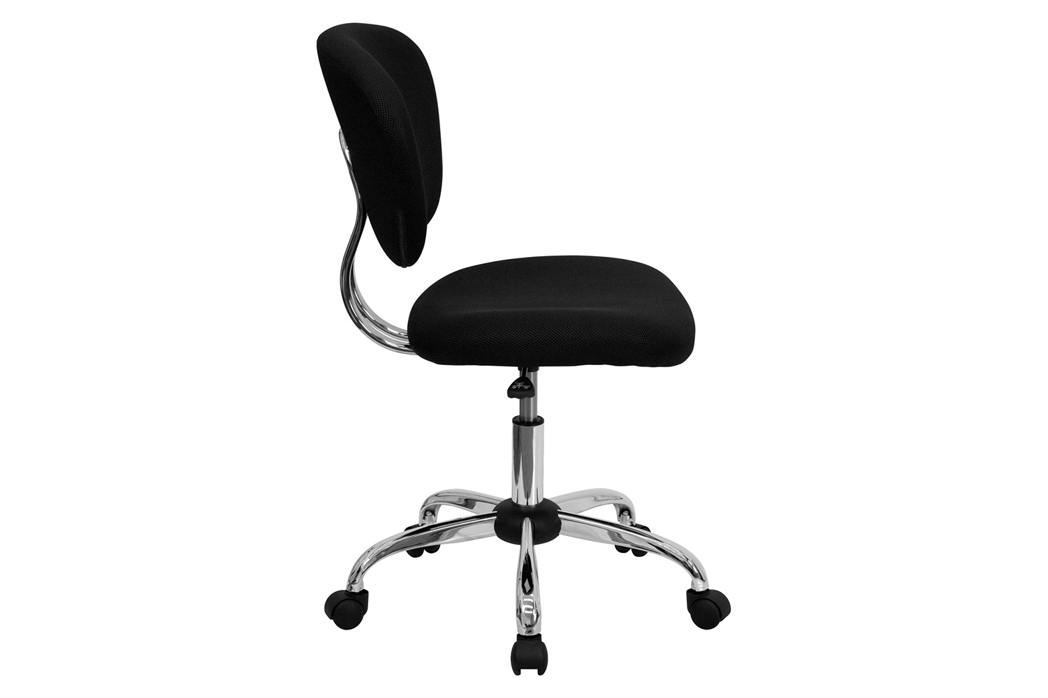 BLNK Beverly Mid-Back Mesh Padded Swivel Task Office Chair with Chrome Base - Black