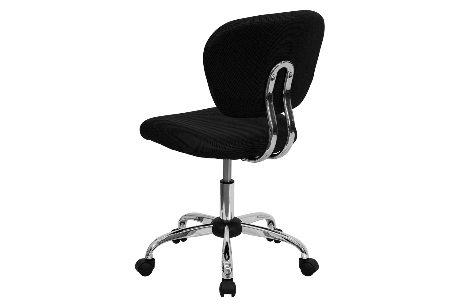 BLNK Beverly Mid-Back Mesh Padded Swivel Task Office Chair with Chrome Base - Black