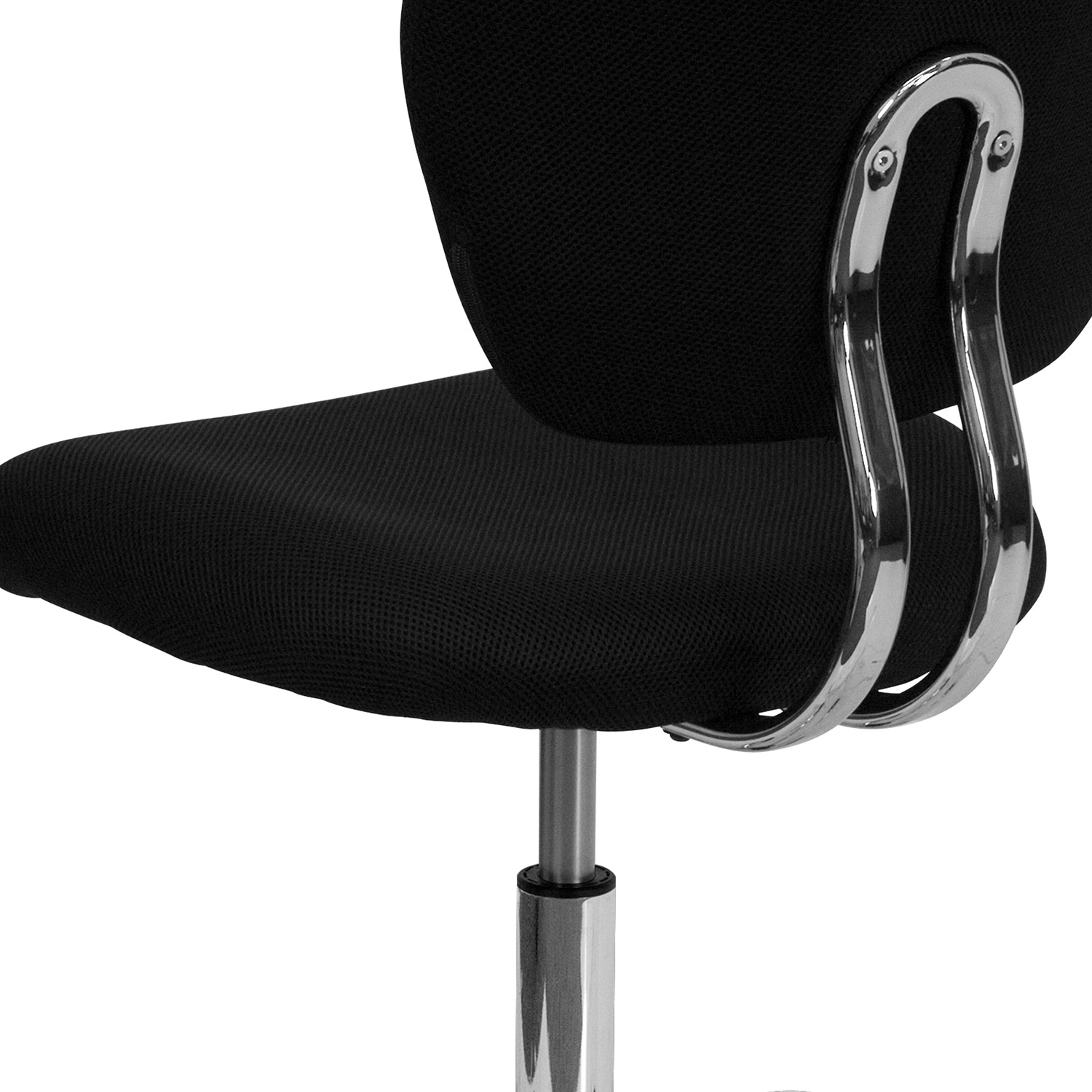 BLNK Beverly Mid-Back Mesh Padded Swivel Task Office Chair with Chrome Base - Black