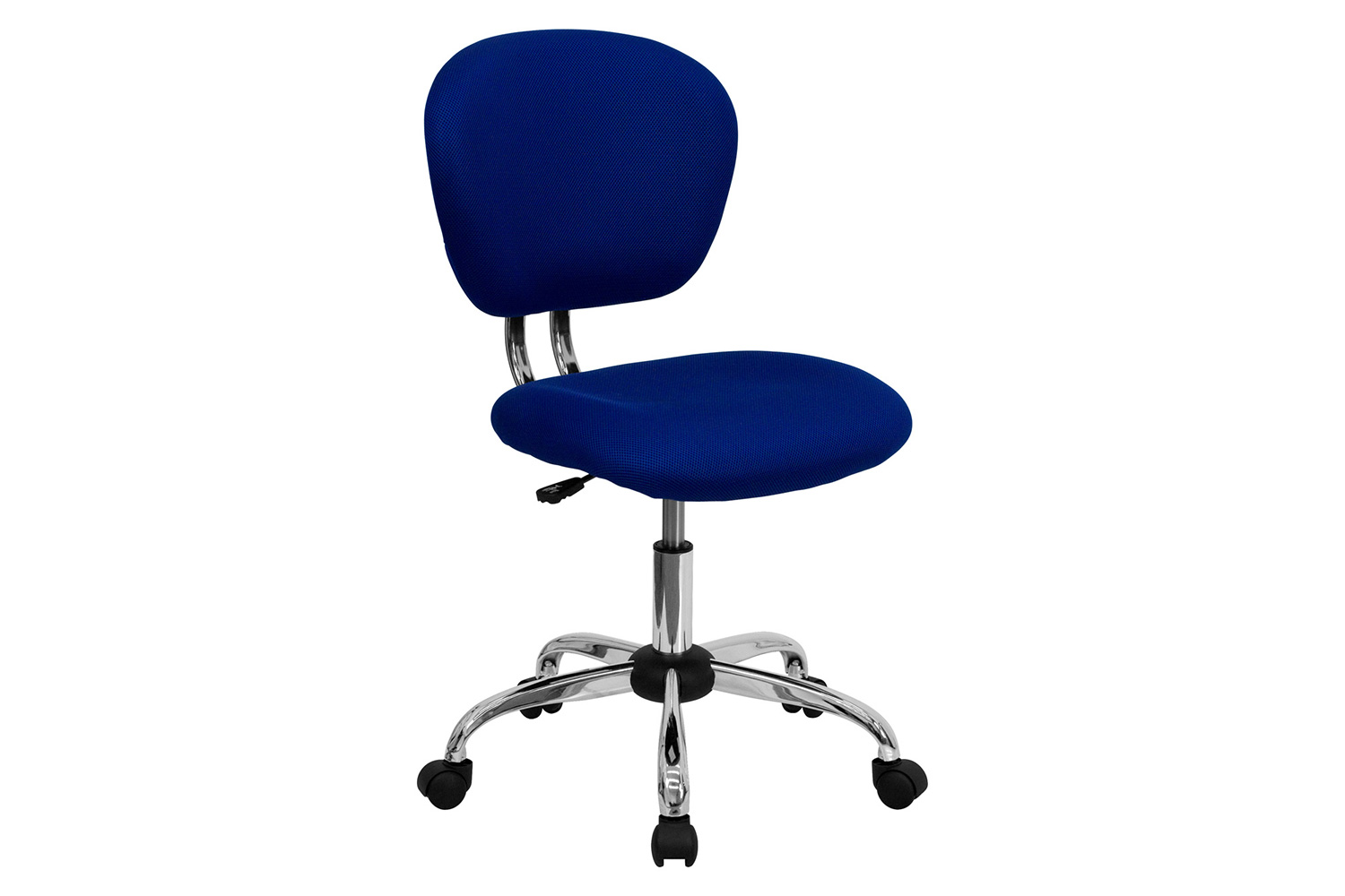 BLNK Beverly Mid-Back Mesh Padded Swivel Task Office Chair with Chrome Base - Blue