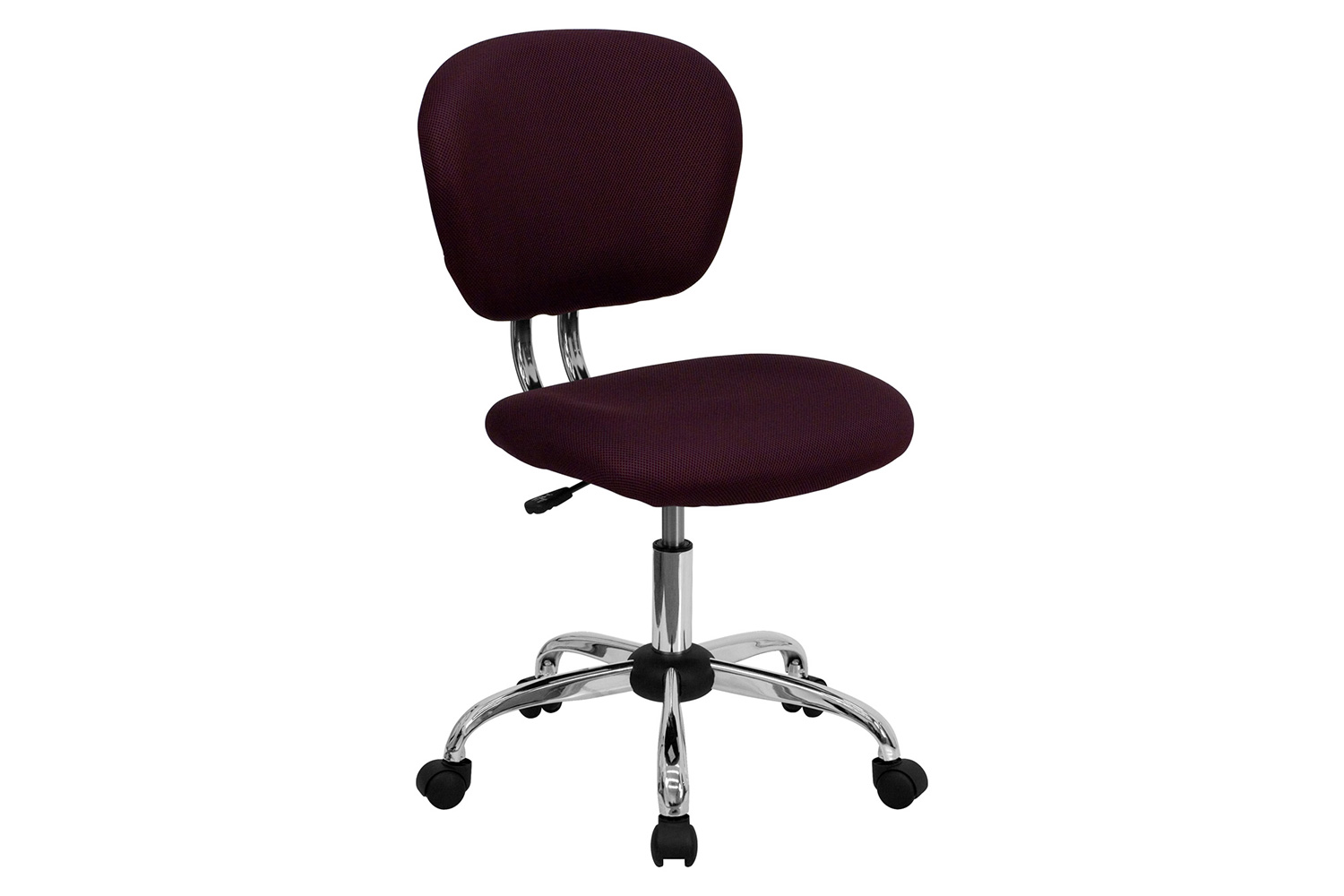 BLNK Beverly Mid-Back Mesh Padded Swivel Task Office Chair with Chrome Base - Burgundy