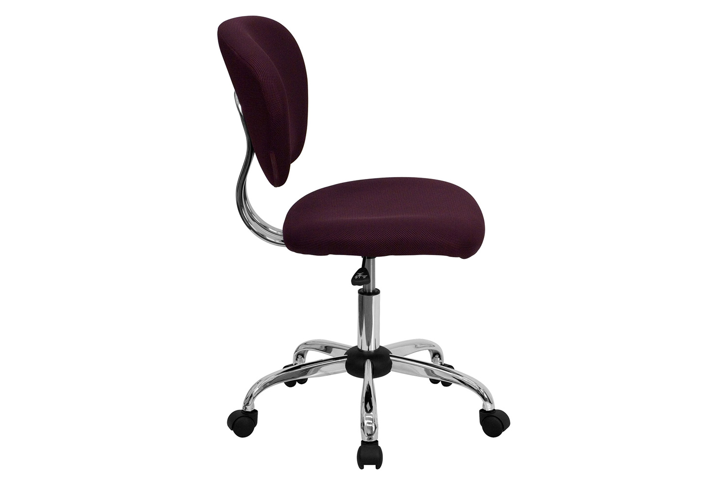 BLNK Beverly Mid-Back Mesh Padded Swivel Task Office Chair with Chrome Base - Burgundy