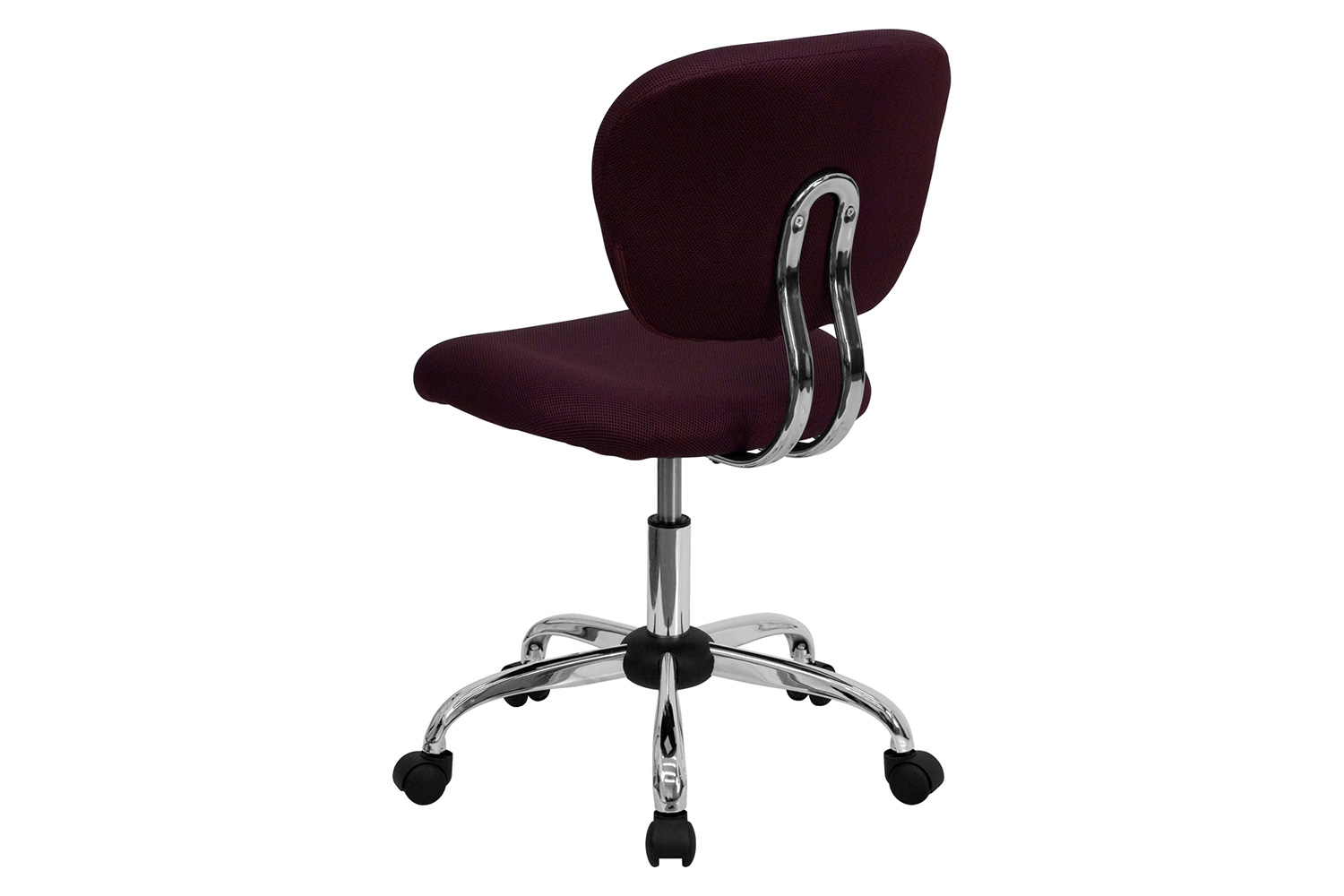 BLNK Beverly Mid-Back Mesh Padded Swivel Task Office Chair with Chrome Base - Burgundy