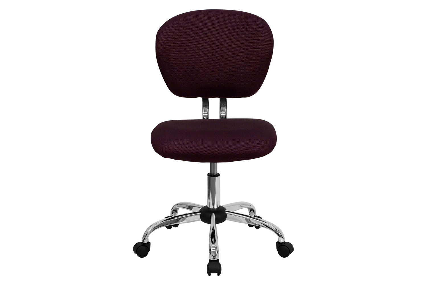 BLNK Beverly Mid-Back Mesh Padded Swivel Task Office Chair with Chrome Base - Burgundy