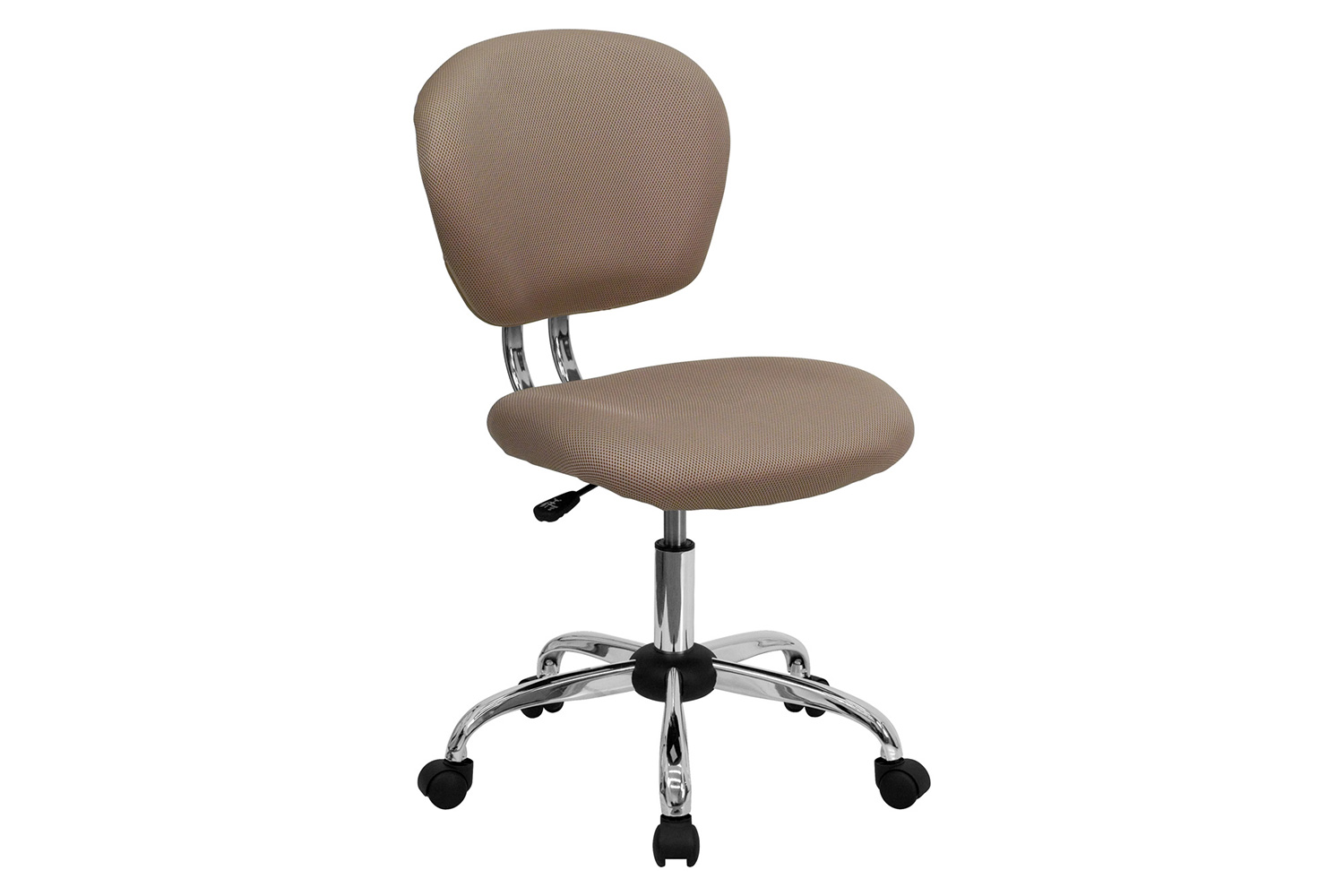 BLNK Beverly Mid-Back Mesh Padded Swivel Task Office Chair with Chrome Base - Coffee