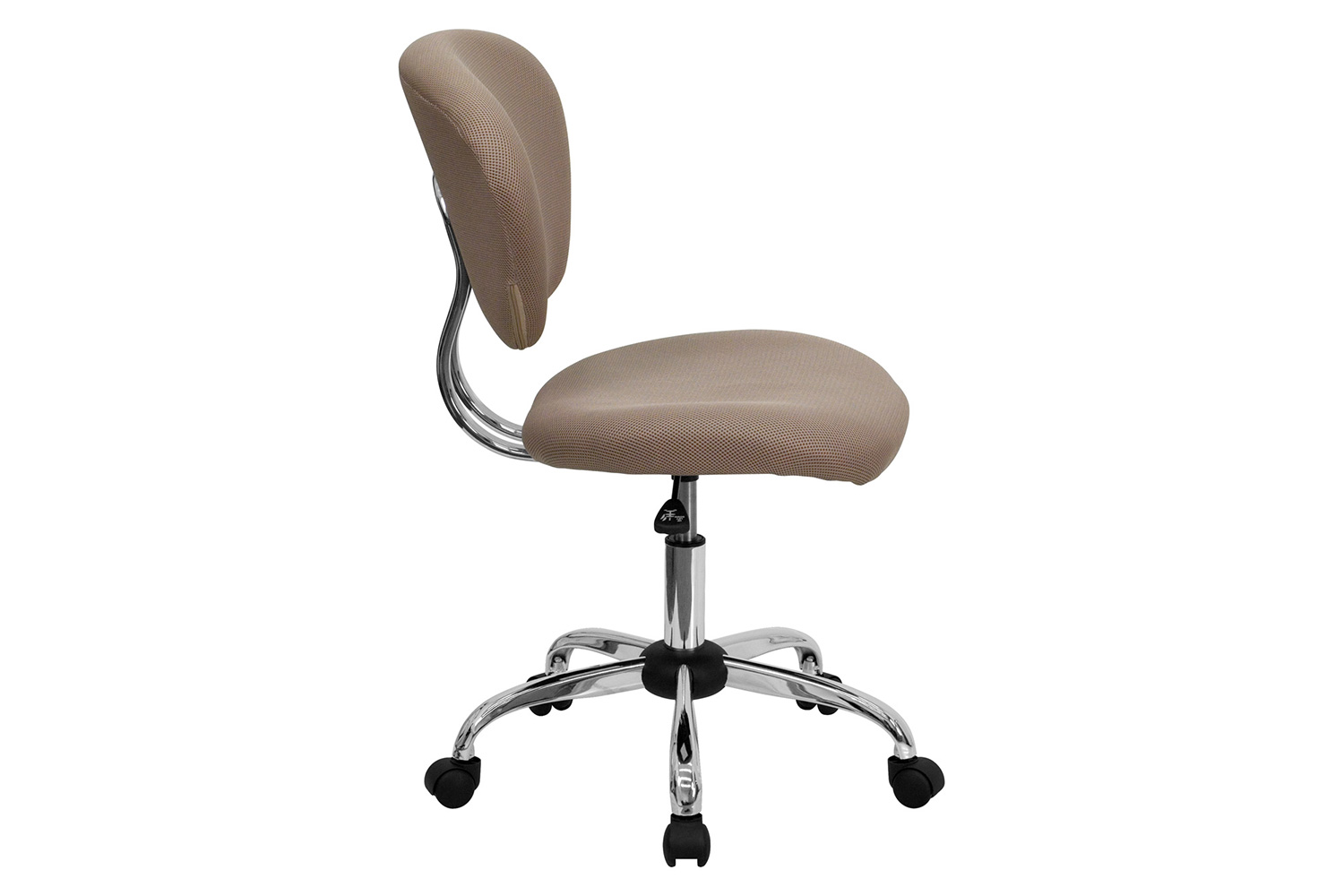 BLNK Beverly Mid-Back Mesh Padded Swivel Task Office Chair with Chrome Base - Coffee