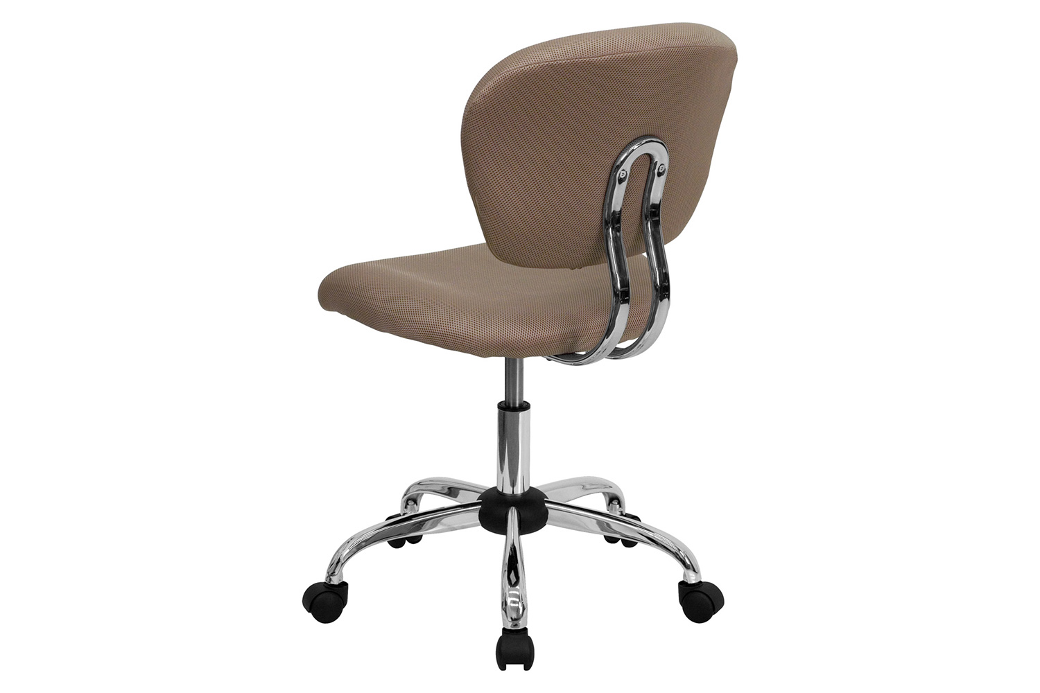 BLNK Beverly Mid-Back Mesh Padded Swivel Task Office Chair with Chrome Base - Coffee