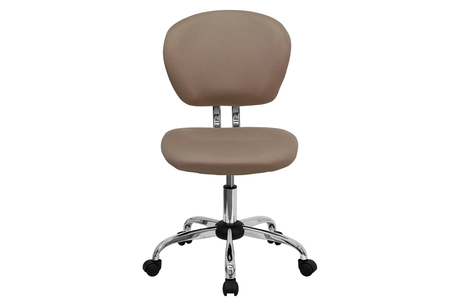 BLNK Beverly Mid-Back Mesh Padded Swivel Task Office Chair with Chrome Base - Coffee