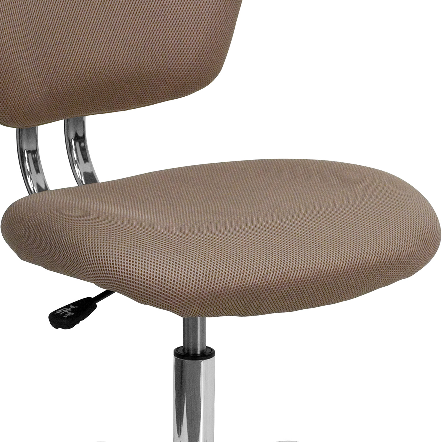 BLNK Beverly Mid-Back Mesh Padded Swivel Task Office Chair with Chrome Base - Coffee