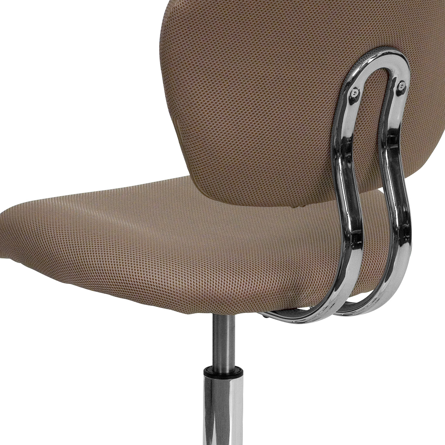 BLNK Beverly Mid-Back Mesh Padded Swivel Task Office Chair with Chrome Base - Coffee