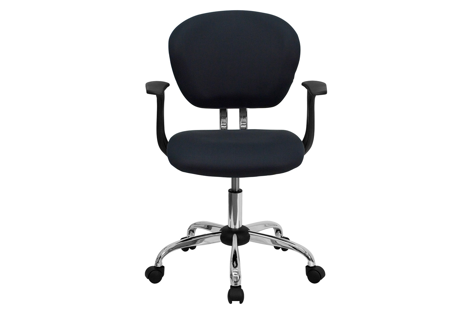 BLNK Beverly Mid-Back Mesh Padded Swivel Task Office Chair with Chrome Base - Gray, with Arms