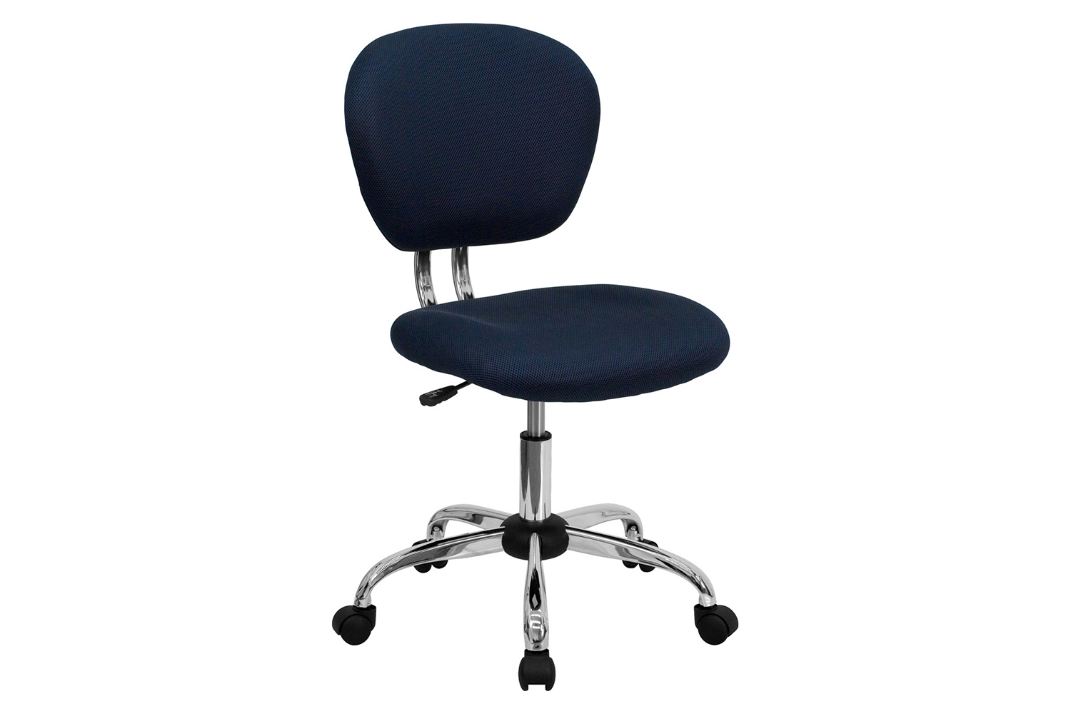 BLNK Beverly Mid-Back Mesh Padded Swivel Task Office Chair with Chrome Base - Navy