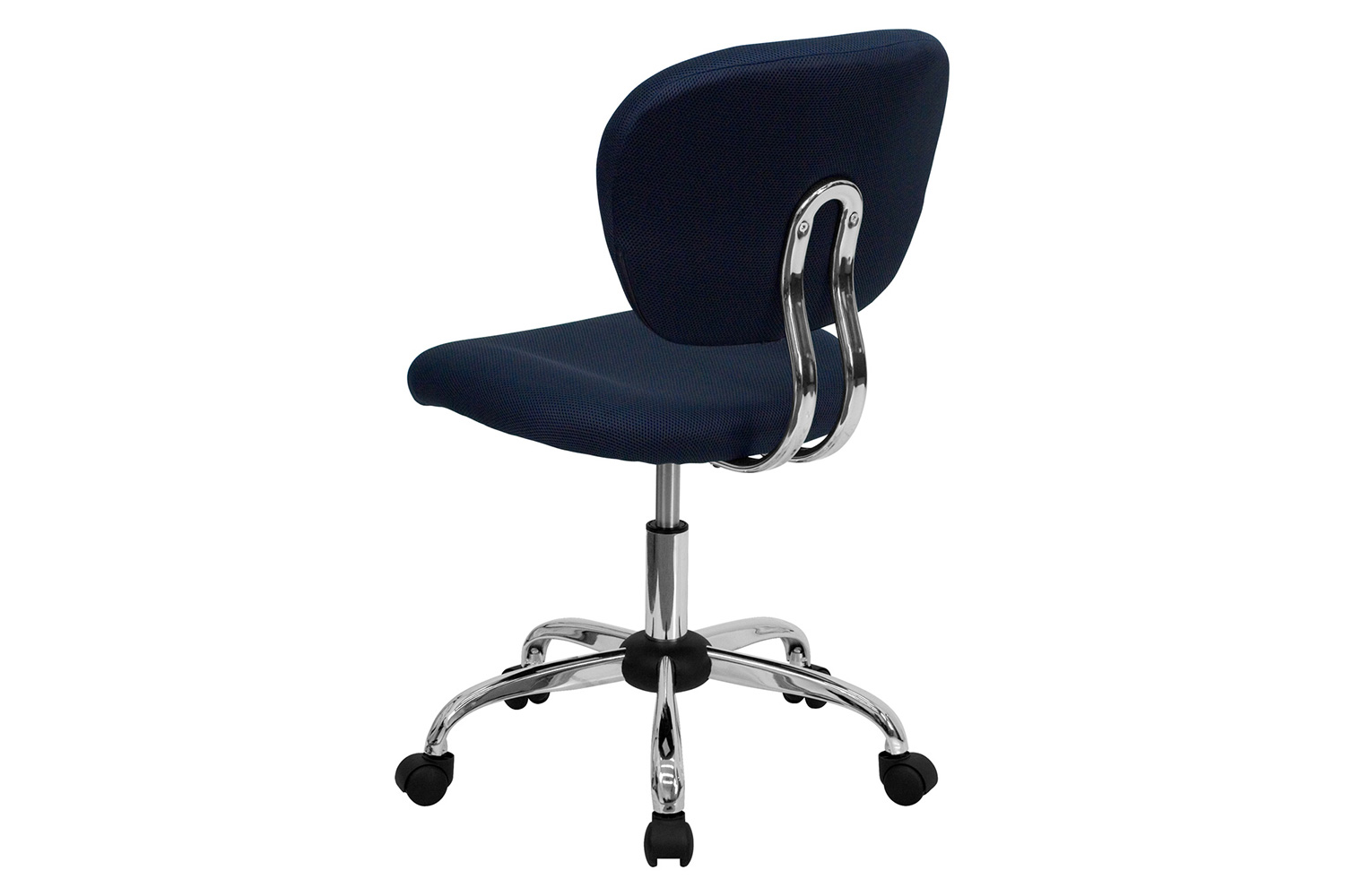 BLNK Beverly Mid-Back Mesh Padded Swivel Task Office Chair with Chrome Base - Navy