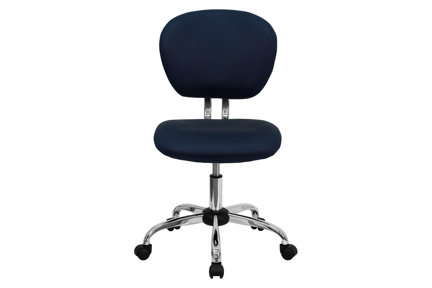 BLNK Beverly Mid-Back Mesh Padded Swivel Task Office Chair with Chrome Base - Navy