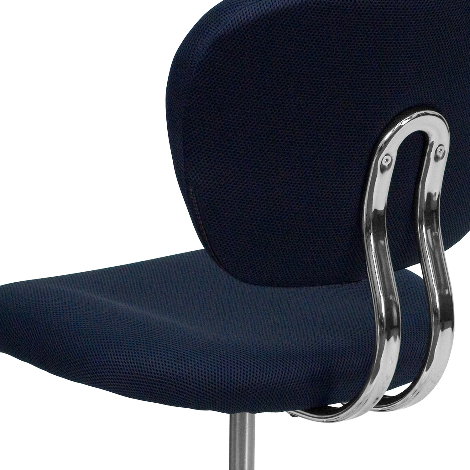 BLNK Beverly Mid-Back Mesh Padded Swivel Task Office Chair with Chrome Base - Navy