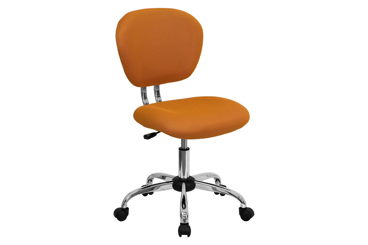 BLNK Beverly Mid-Back Mesh Padded Swivel Task Office Chair with Chrome Base - Orange