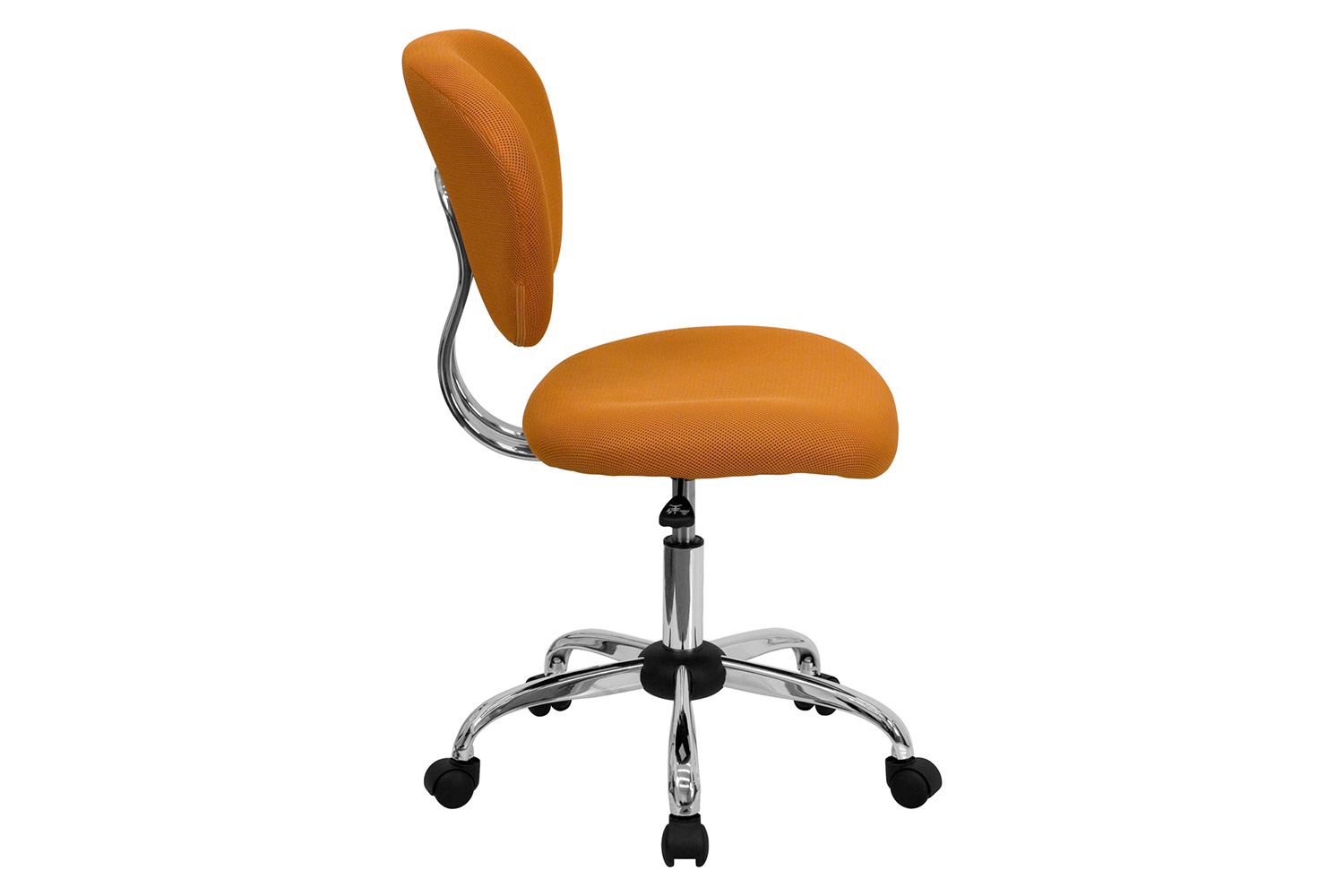 BLNK Beverly Mid-Back Mesh Padded Swivel Task Office Chair with Chrome Base - Orange