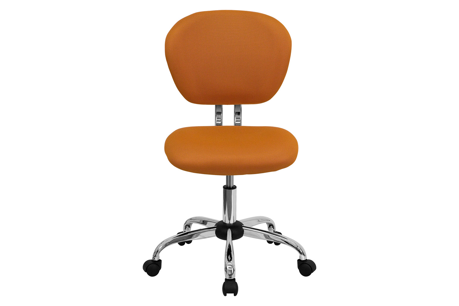 BLNK Beverly Mid-Back Mesh Padded Swivel Task Office Chair with Chrome Base - Orange