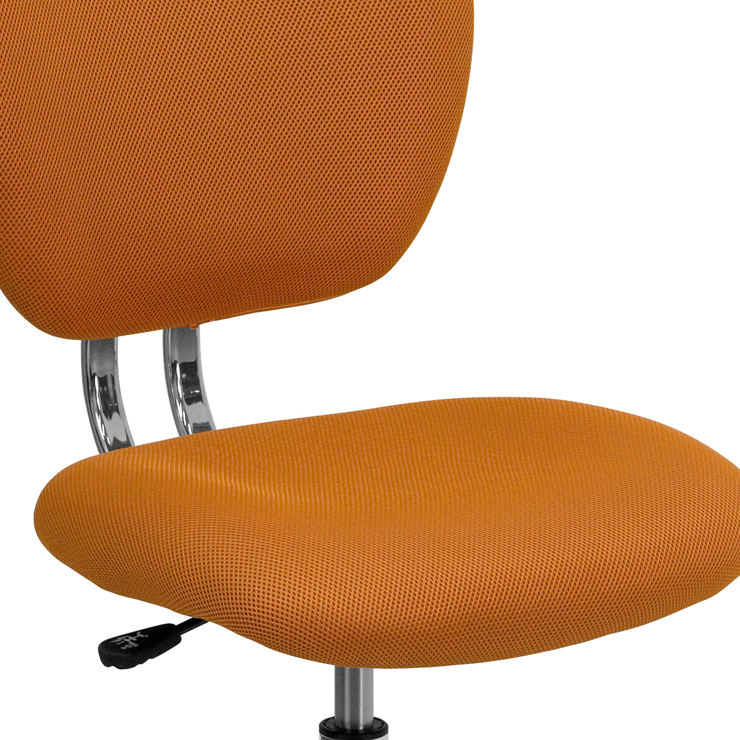 BLNK Beverly Mid-Back Mesh Padded Swivel Task Office Chair with Chrome Base - Orange