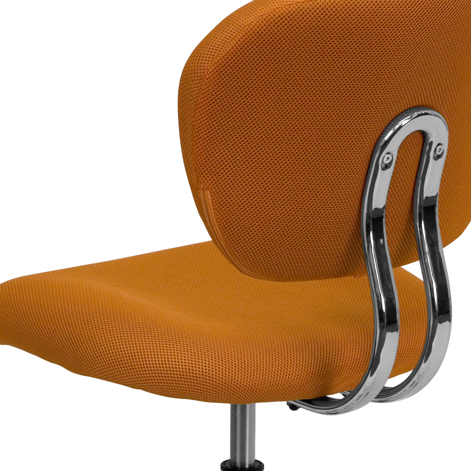 BLNK Beverly Mid-Back Mesh Padded Swivel Task Office Chair with Chrome Base - Orange