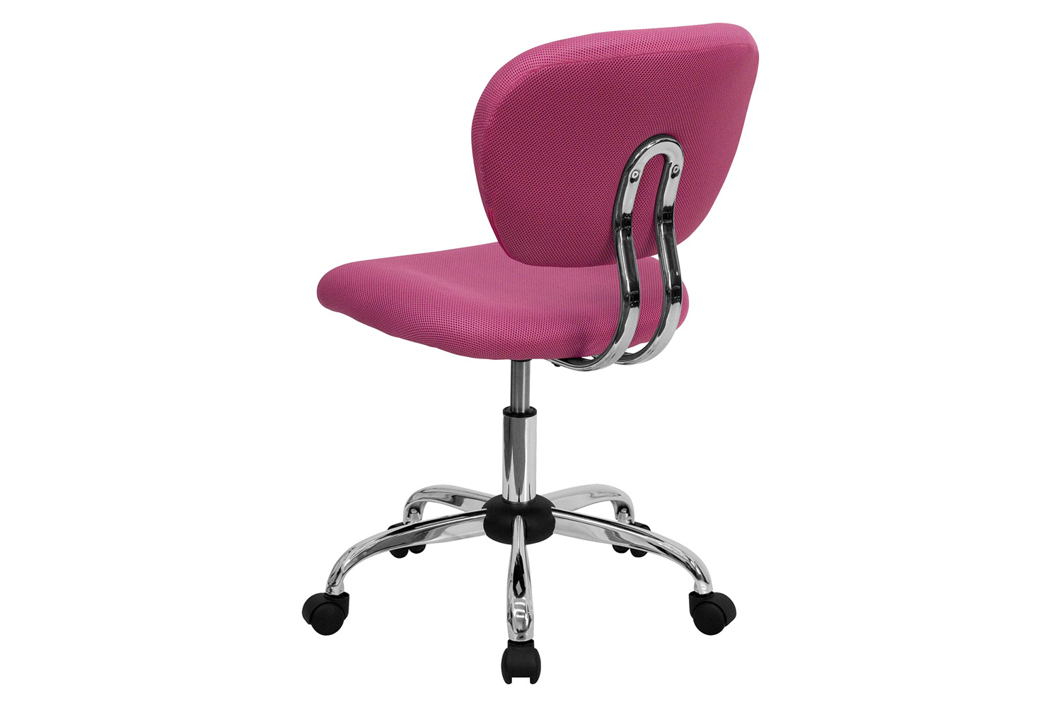 BLNK Beverly Mid-Back Mesh Padded Swivel Task Office Chair with Chrome Base - Pink