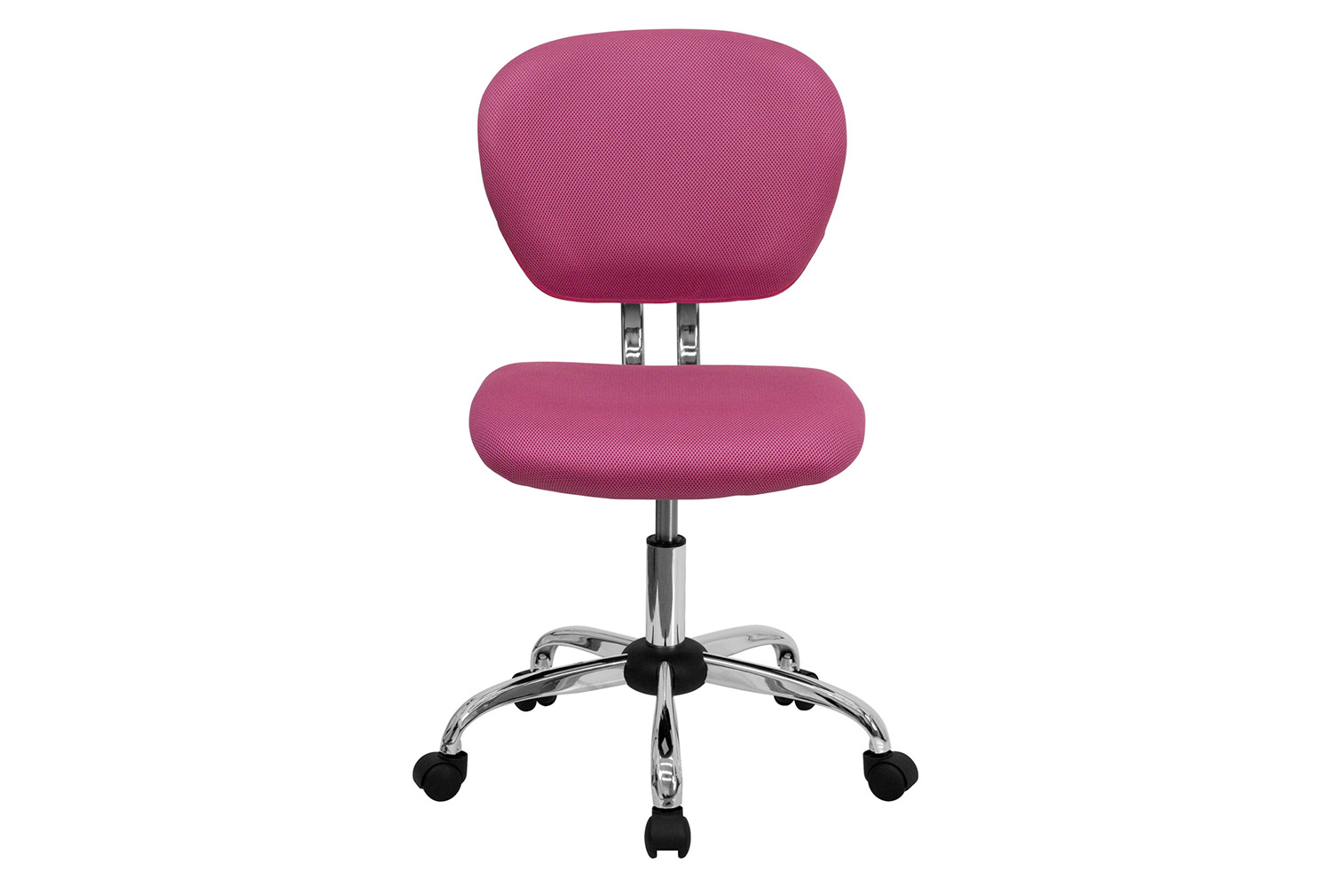 BLNK Beverly Mid-Back Mesh Padded Swivel Task Office Chair with Chrome Base - Pink