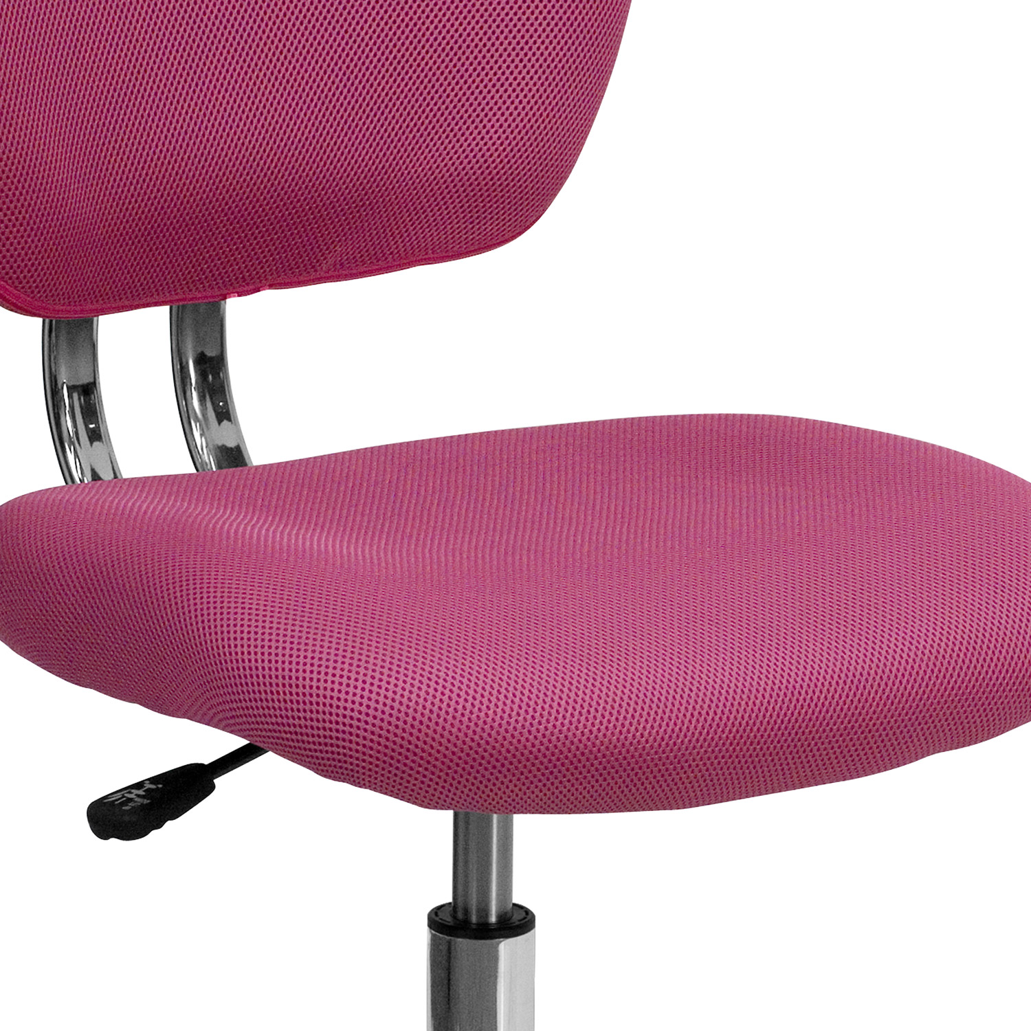 BLNK Beverly Mid-Back Mesh Padded Swivel Task Office Chair with Chrome Base - Pink