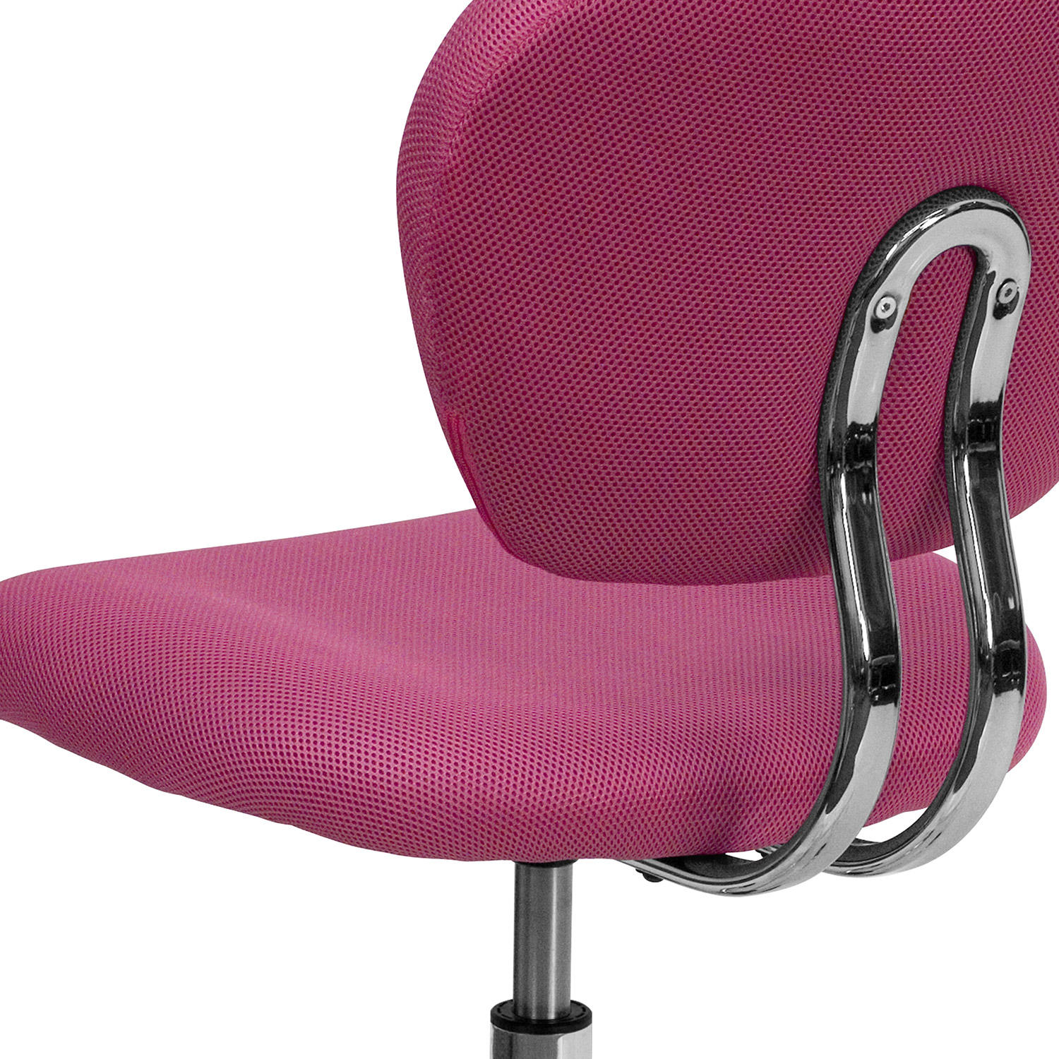 BLNK Beverly Mid-Back Mesh Padded Swivel Task Office Chair with Chrome Base - Pink