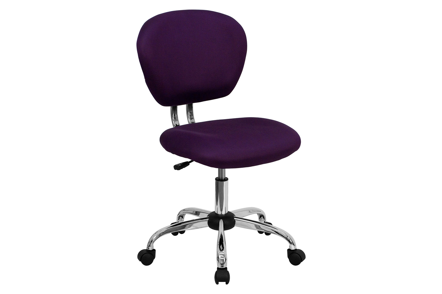 BLNK Beverly Mid-Back Mesh Padded Swivel Task Office Chair with Chrome Base - Purple