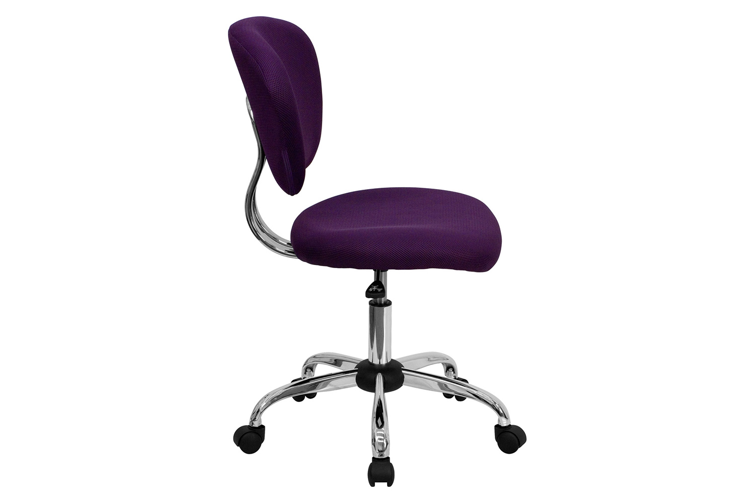 BLNK Beverly Mid-Back Mesh Padded Swivel Task Office Chair with Chrome Base - Purple