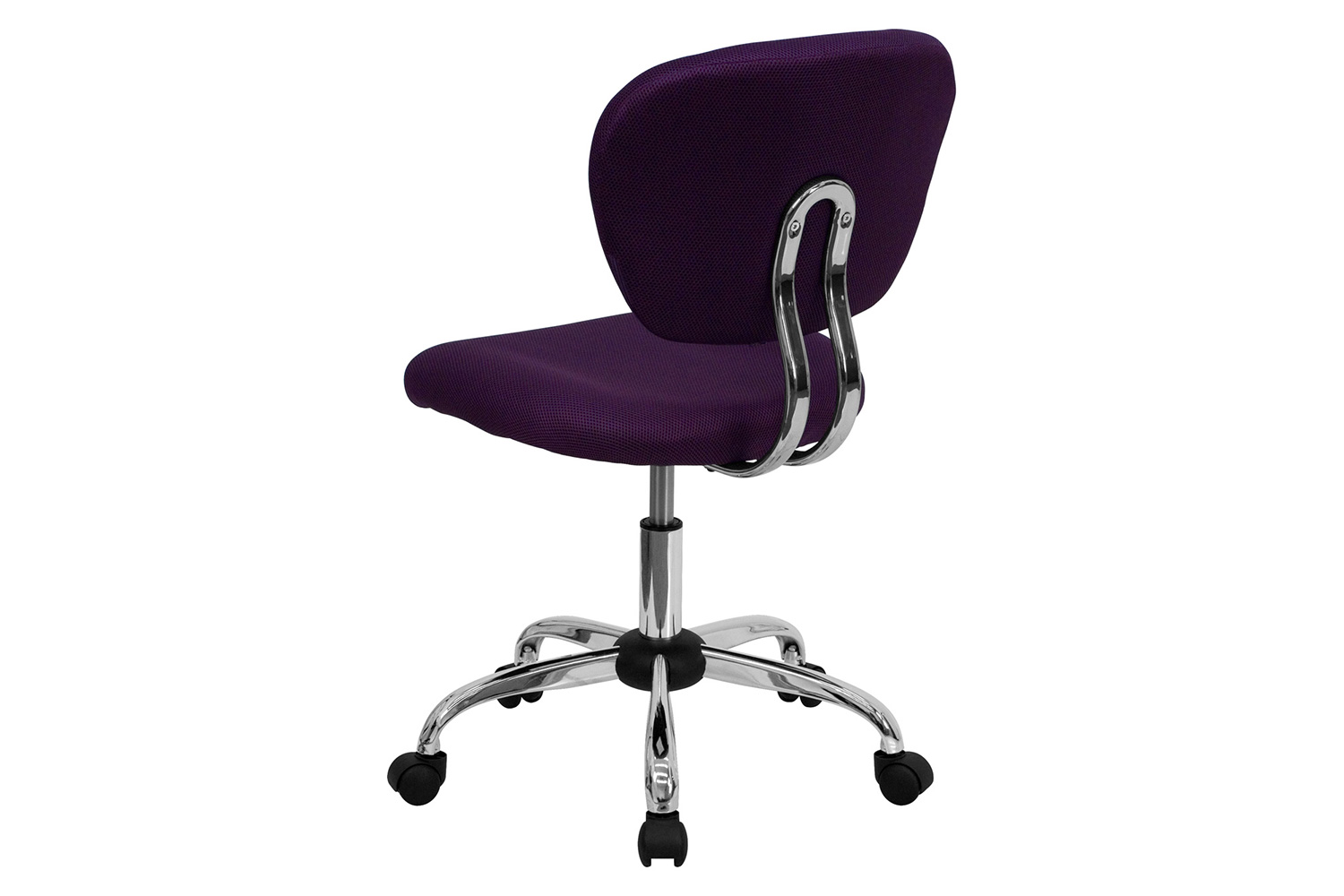 BLNK Beverly Mid-Back Mesh Padded Swivel Task Office Chair with Chrome Base - Purple